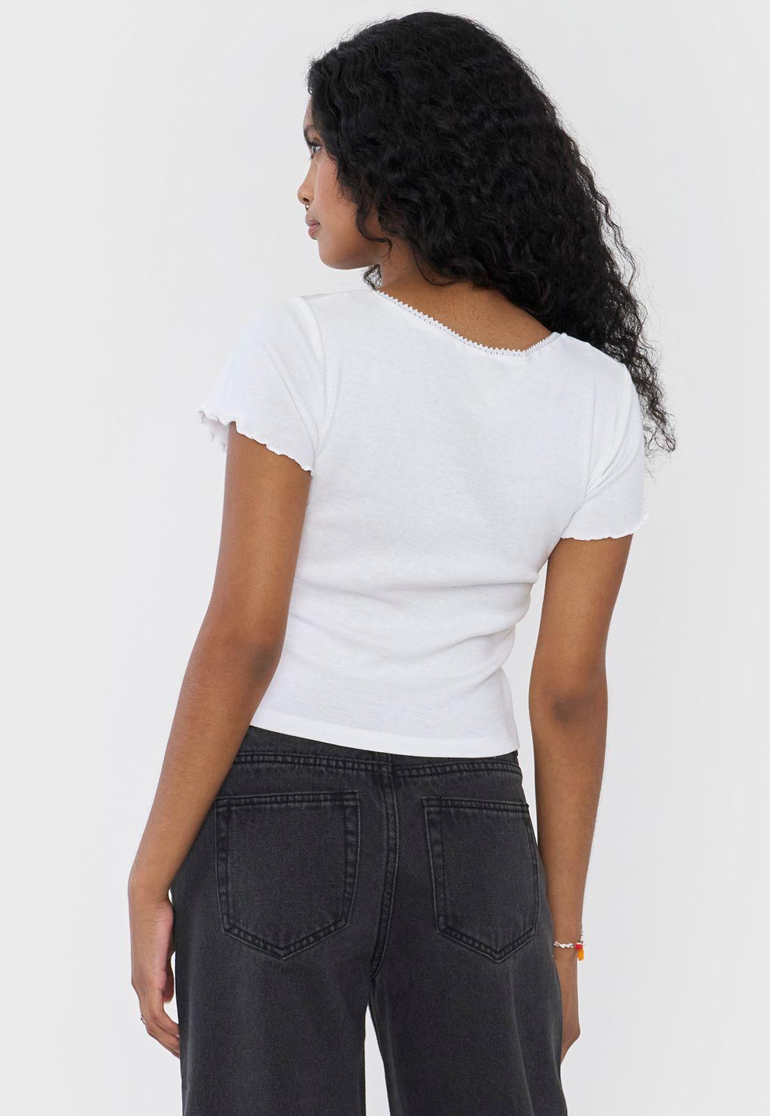 Polera Mujer Botones Blanco Corona-1