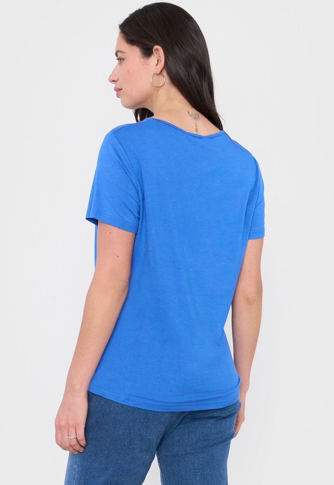 Polera Mujer Print Boho Celeste Corona-1