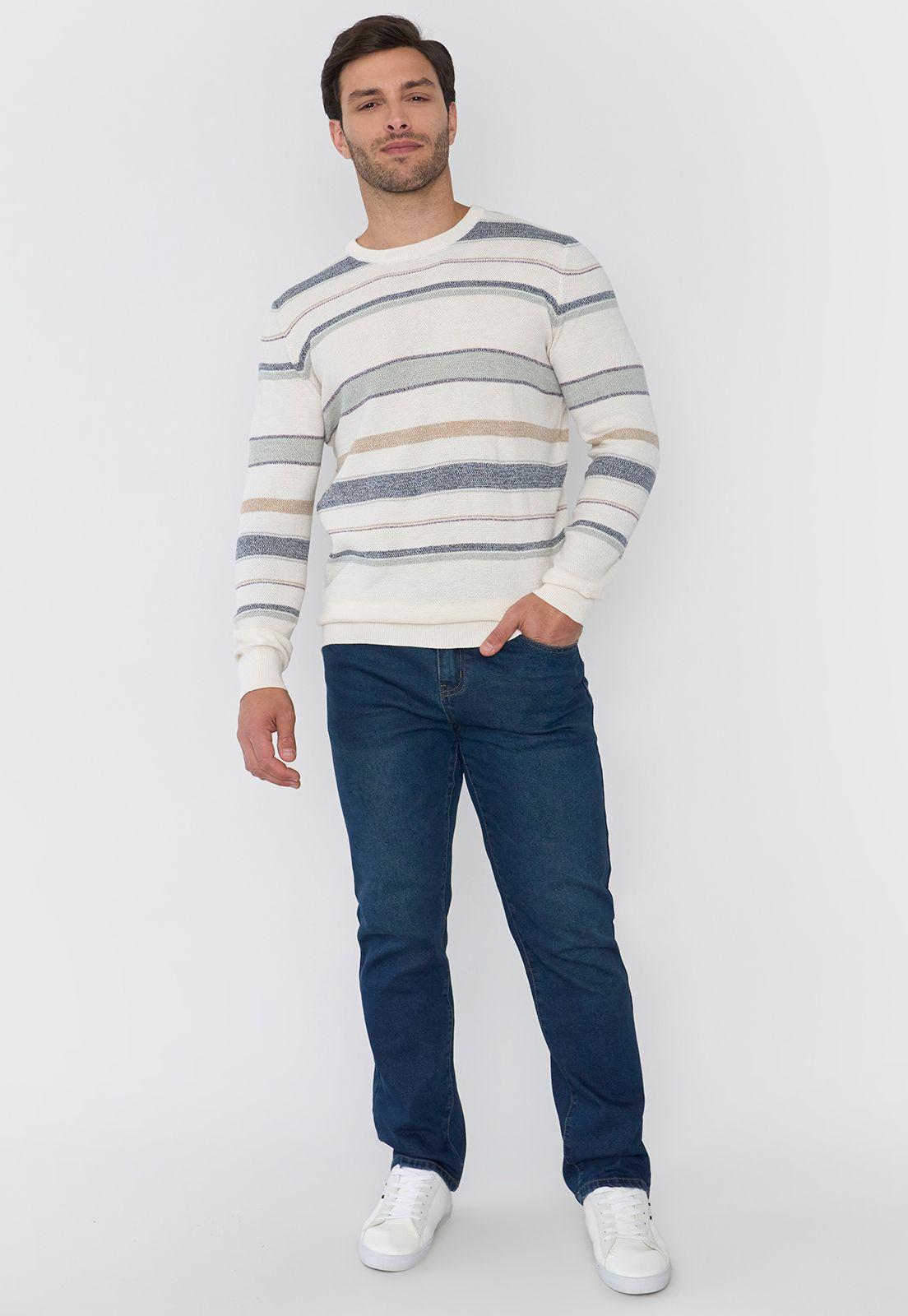 Tejido Hombre Summer Rayas Ecru Corona-3