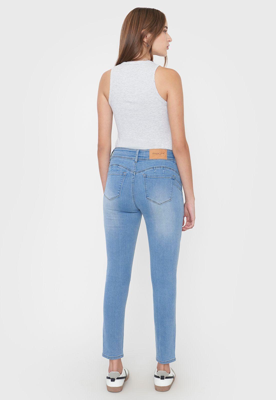 Jeans Mujer Skinny Fit Hight Waiste Azul Claro Corona-2