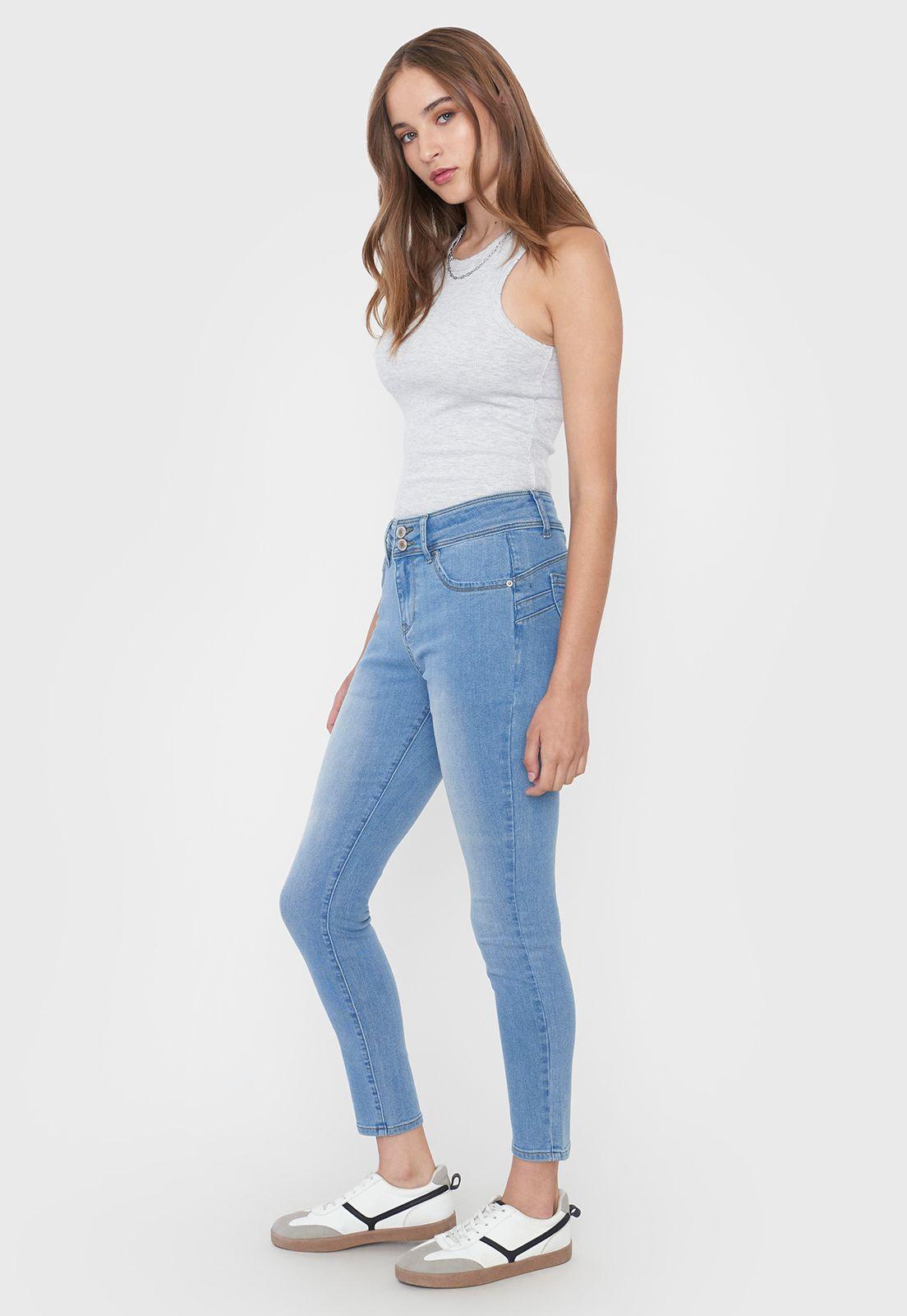 Jeans Mujer Skinny Fit Hight Waiste Azul Claro Corona-3