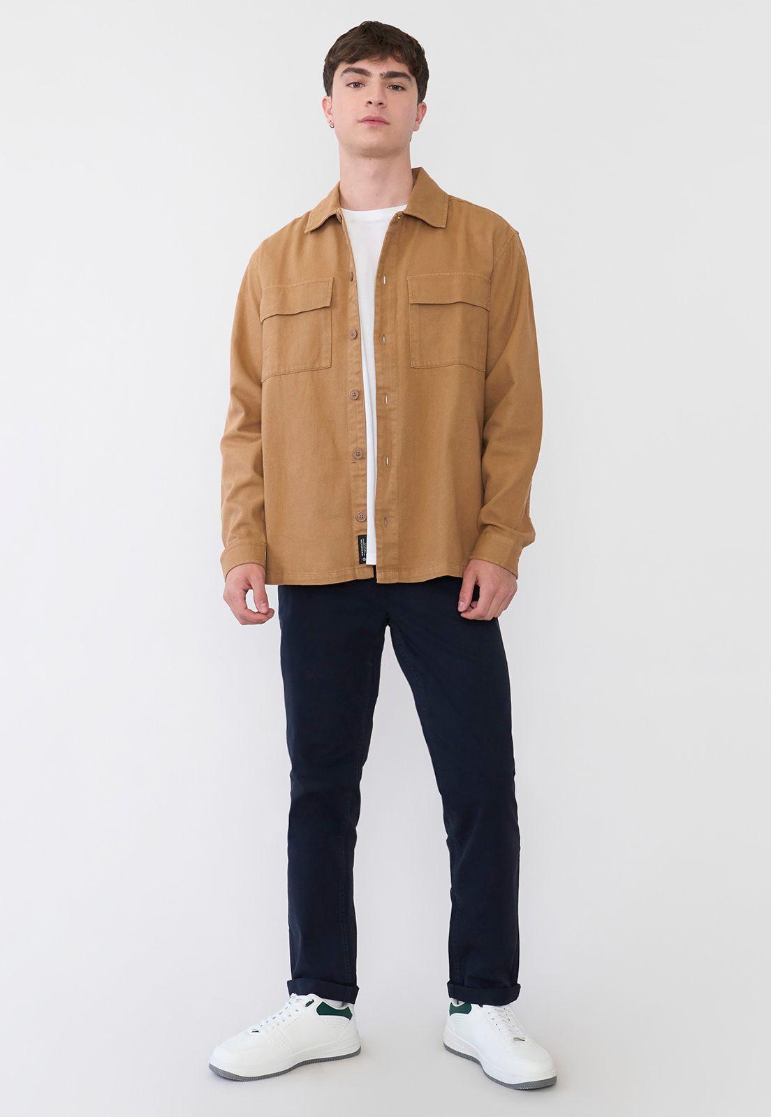 Casaca Hombre Bolsillos Camel Corona-3