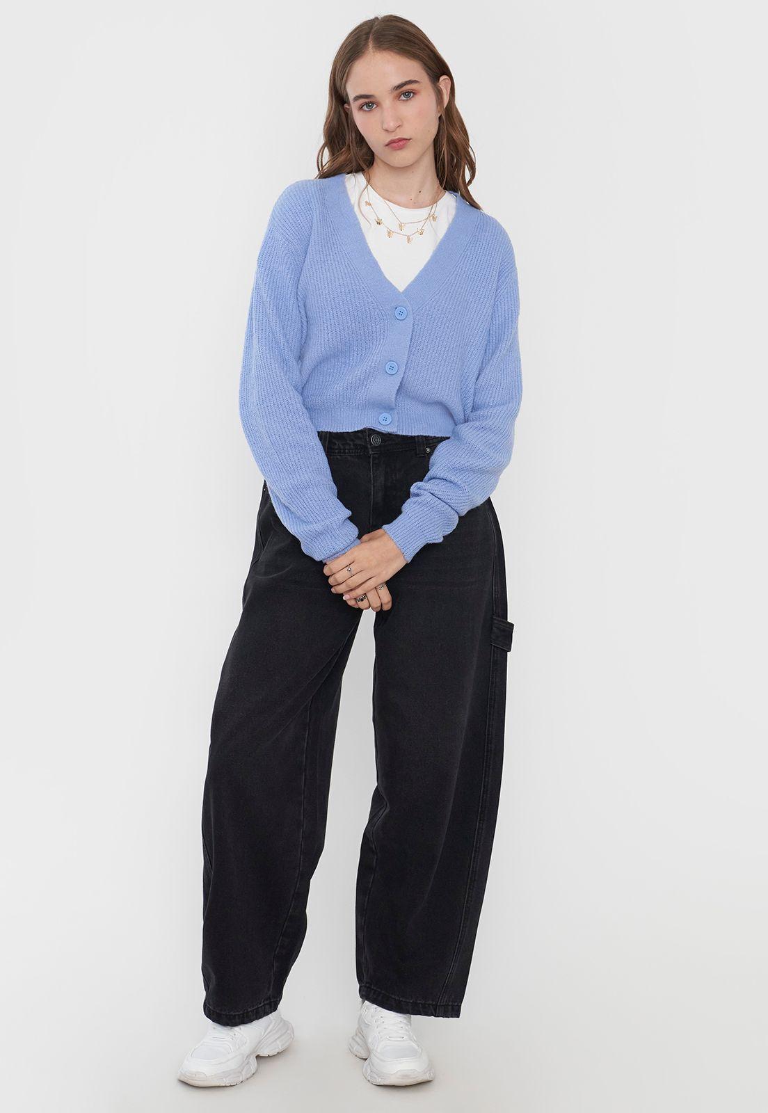 Sweater Mujer Cárdigan Celeste Corona-3