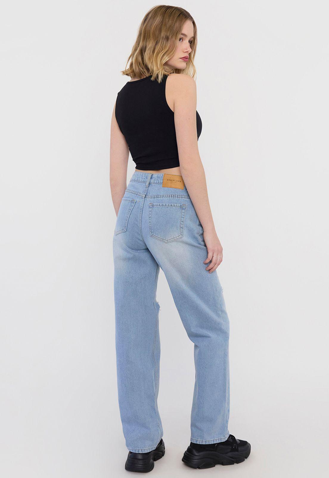 Jeans Mujer Roturas Noventero Gris Corona-2