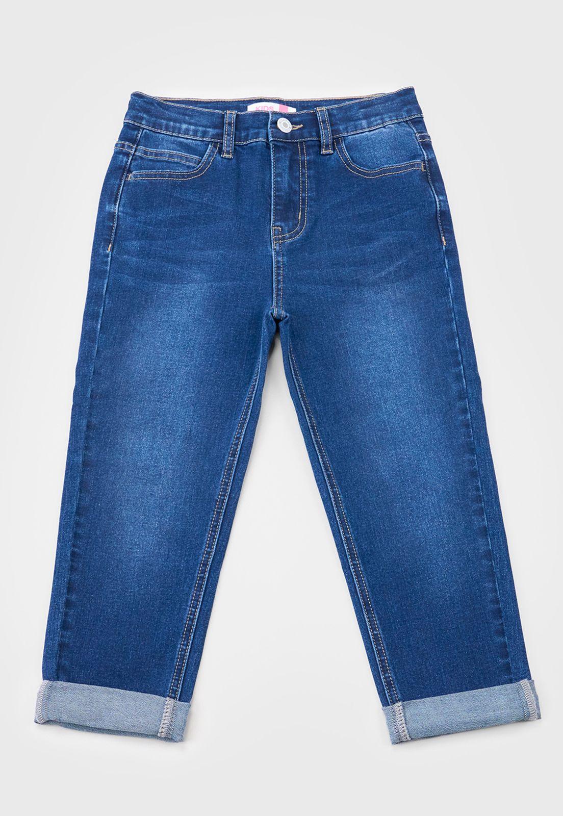 Jeans Niña Kids Mom Fit Azul Oscuro Corona-0