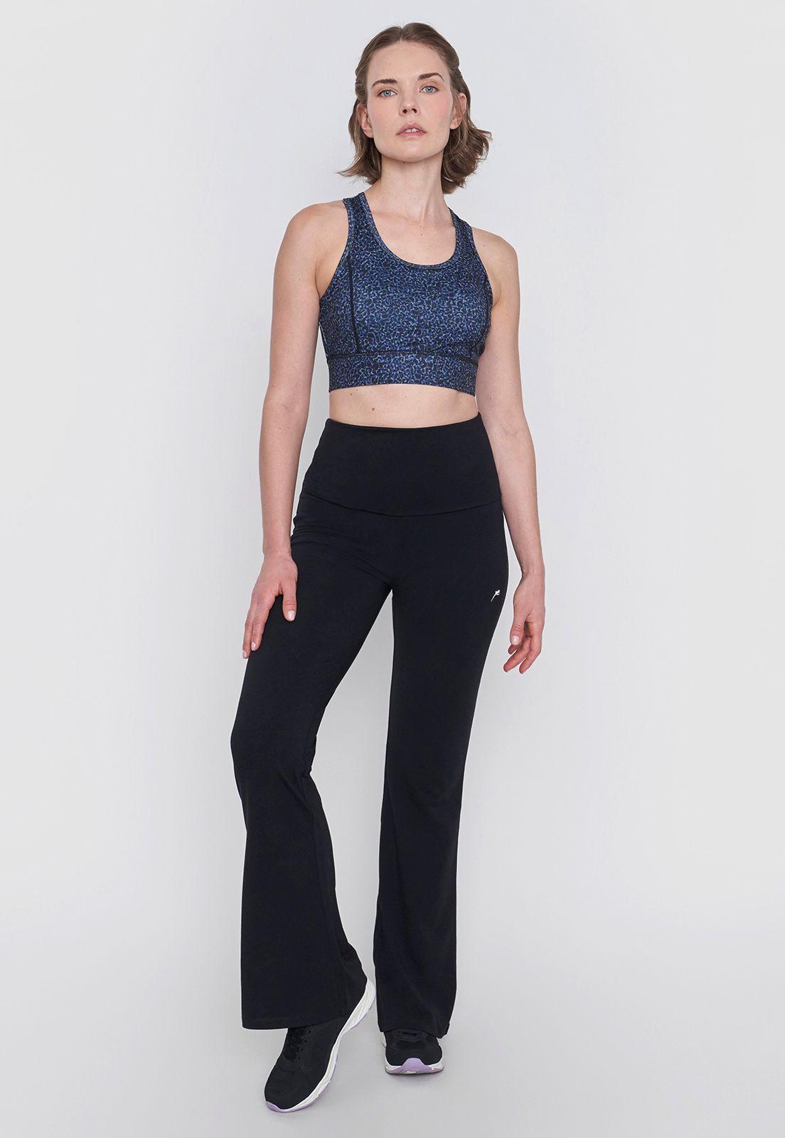 Calza Mujer Deportiva Flare Pretina Negro Corona-0