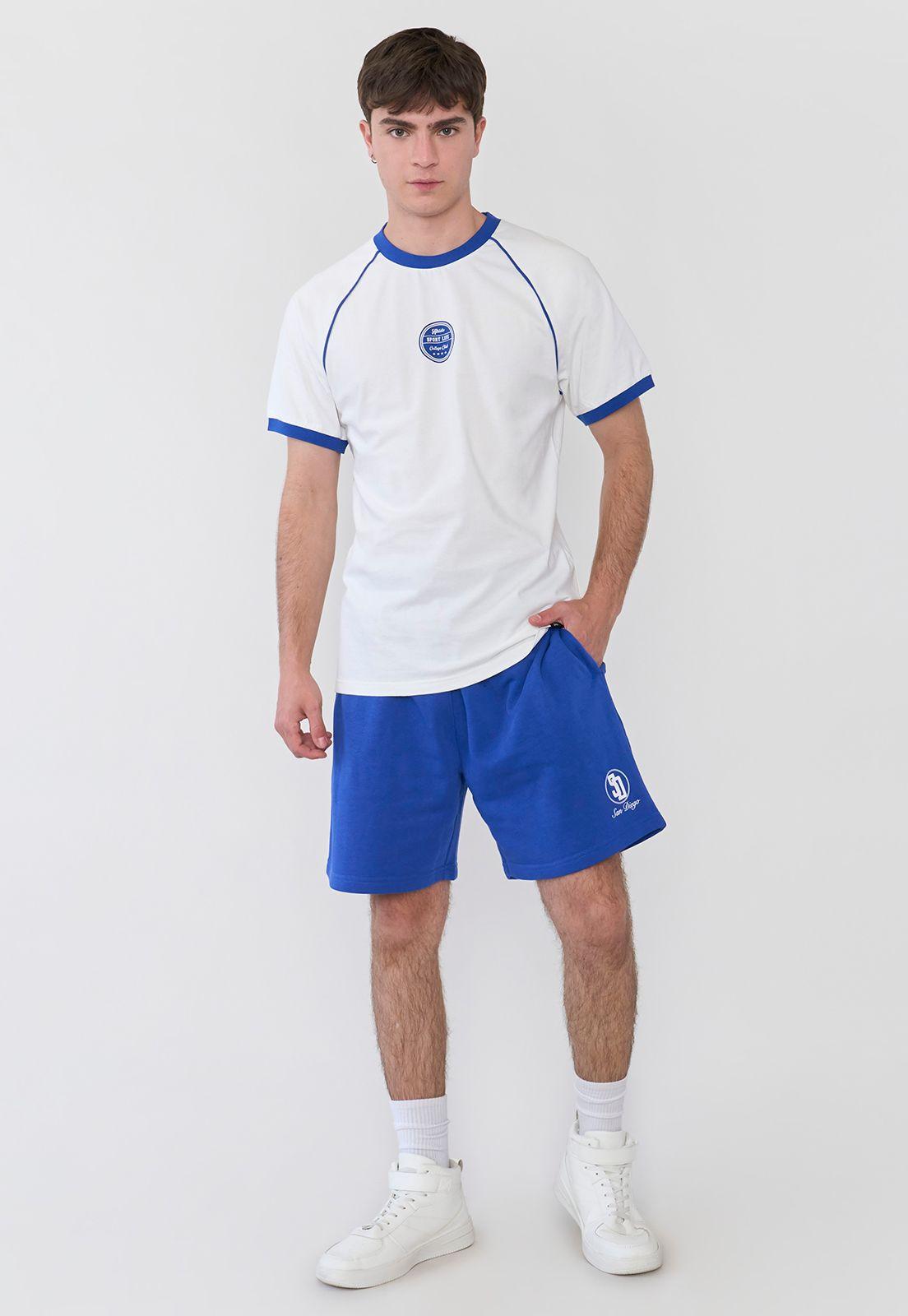 Polera Hombre Raglan College Blanco Corona-3