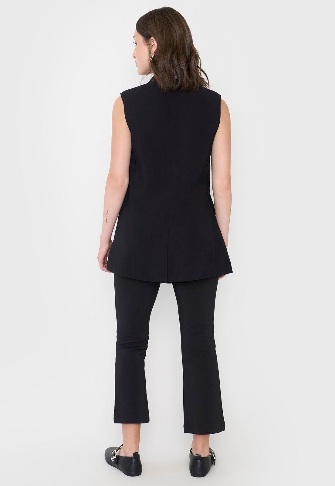 Blazer Mujer Sin Mangas Negro Corona-1
