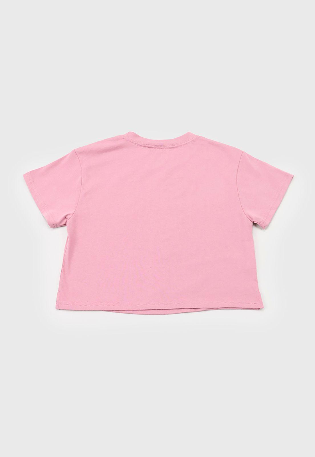 Polera Niña Teen M/C Focal Rosado Corona-1