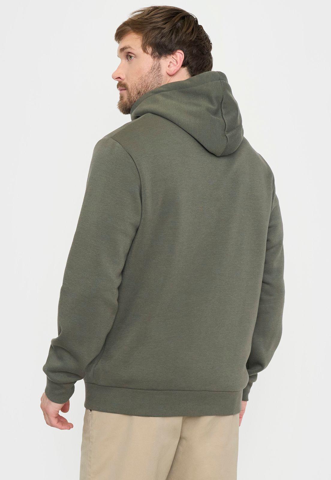 Polerón Hombre Full Zipper Verde Militar Corona-2