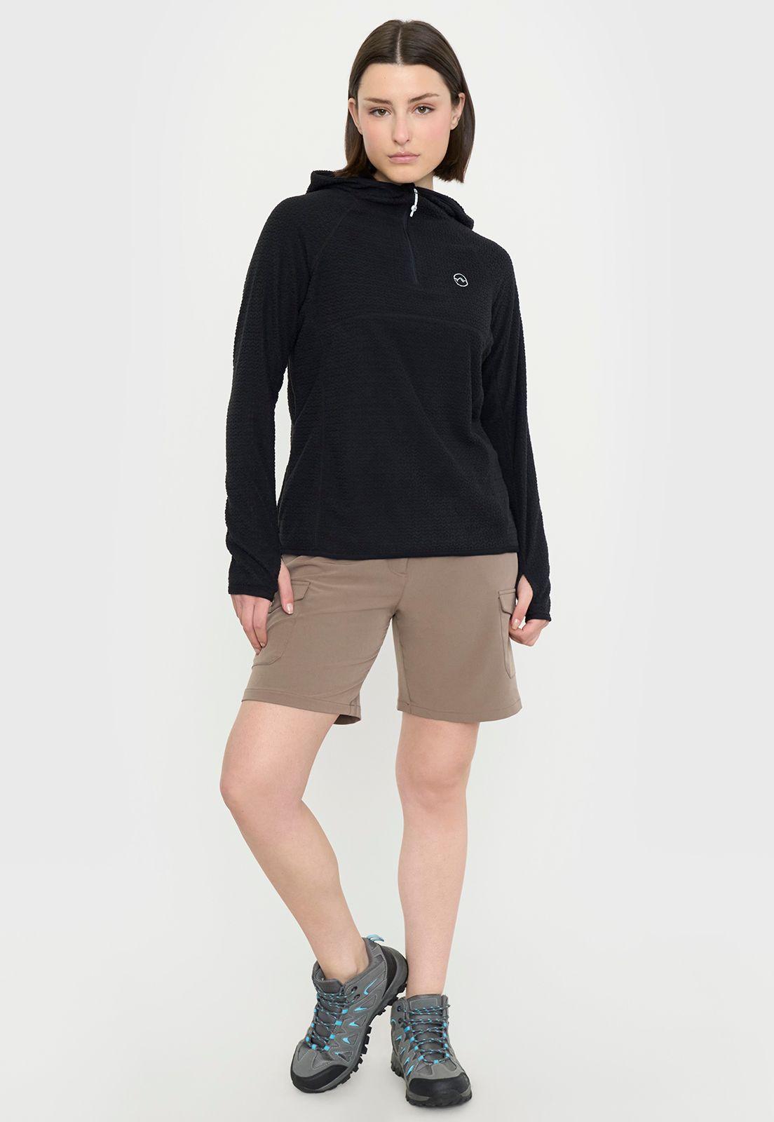 Polerón Outdoor Mujer Waffle III Negro Corona-3