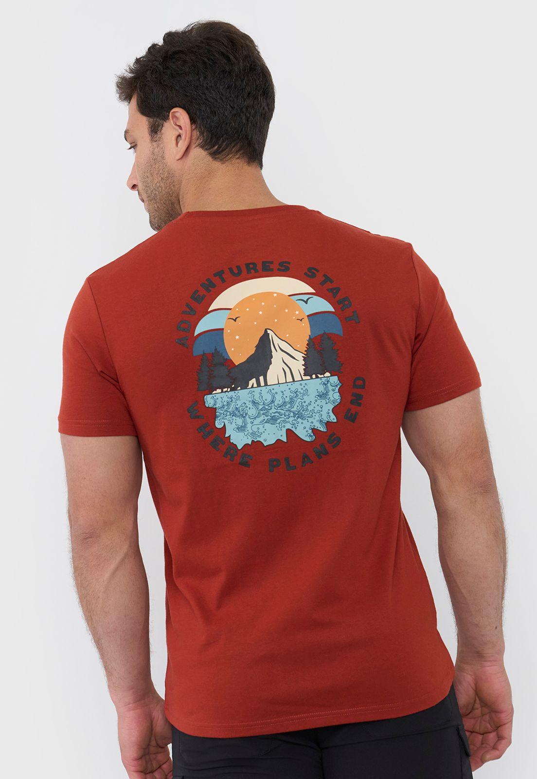 Polera Hombre Full Print 1 Terracota Corona-1