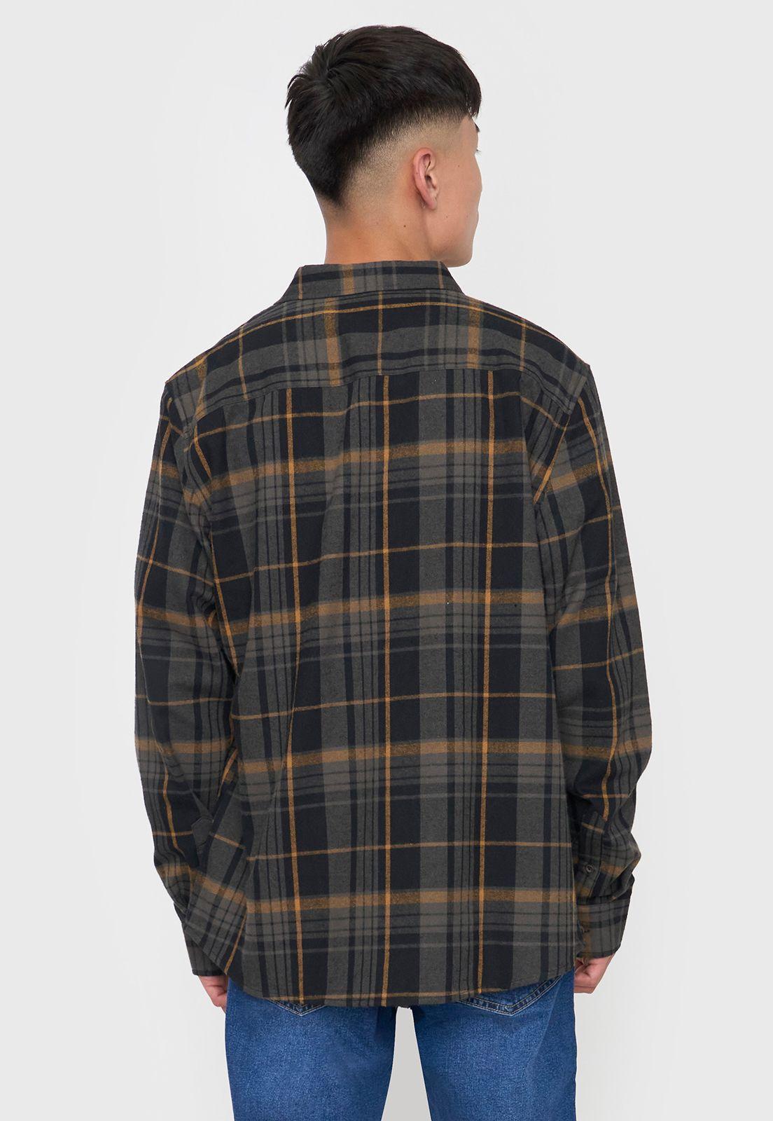 Camisa Hombre Cuadros Color Negro Corona-1