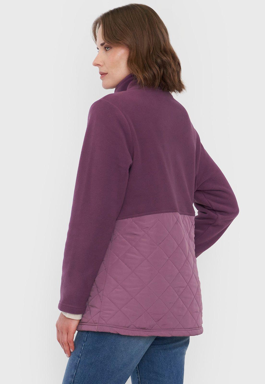 Chaqueta Muler Polar Aplicación Quilt Morado Corona-1