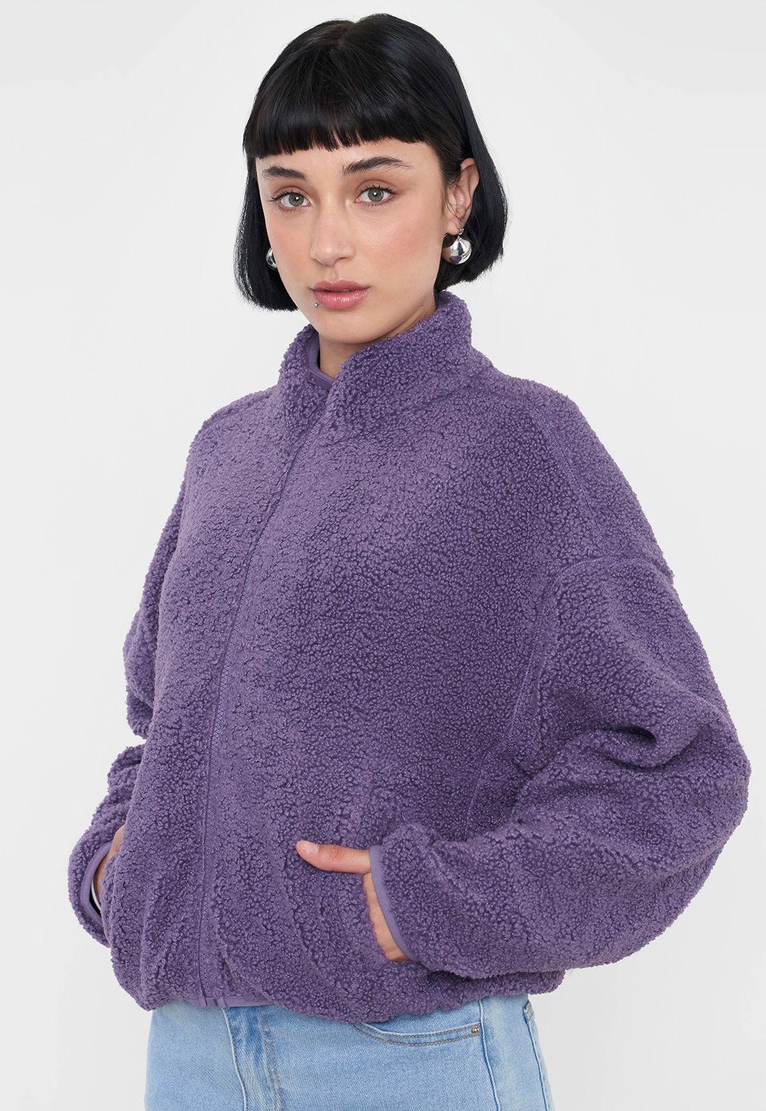 Polerón Mujer Corderito Morado Corona-2