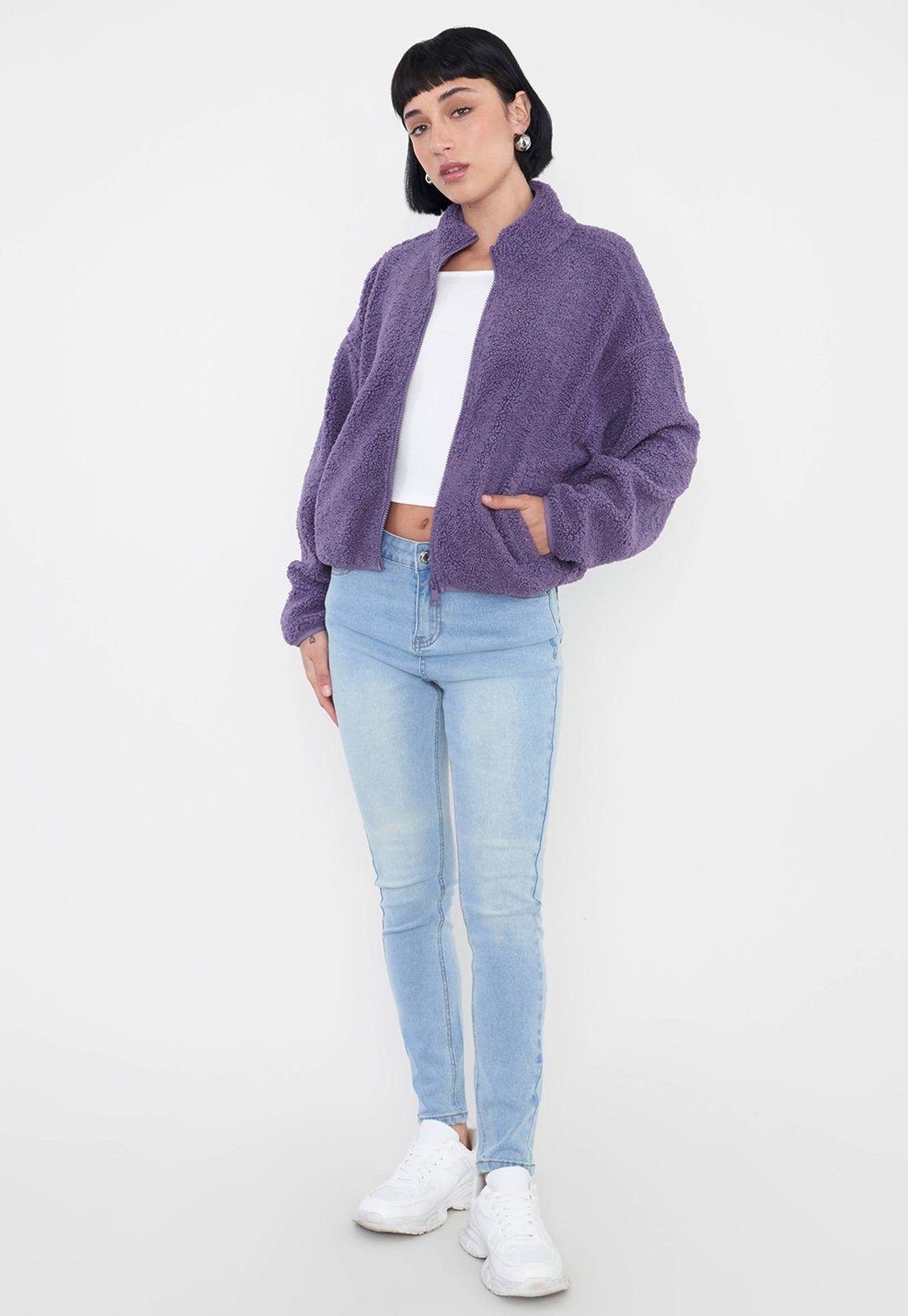 Polerón Mujer Corderito Morado Corona-3