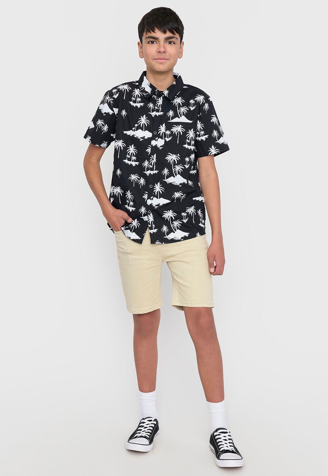 Camisa Niño Teen Fullprint Negro Corona-3