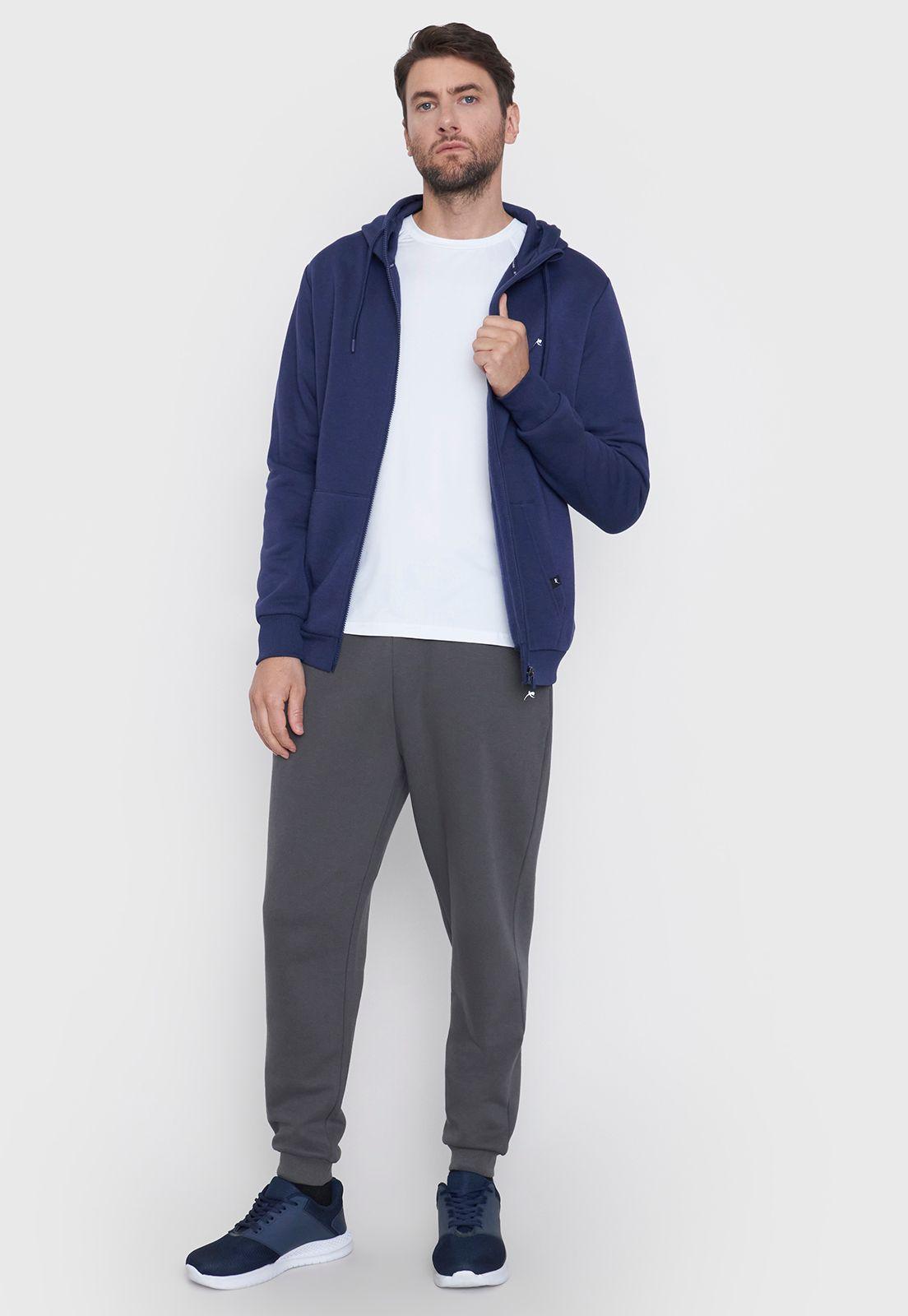 Polerón Hombre Deportivo Full Zipper Navy Corona-3