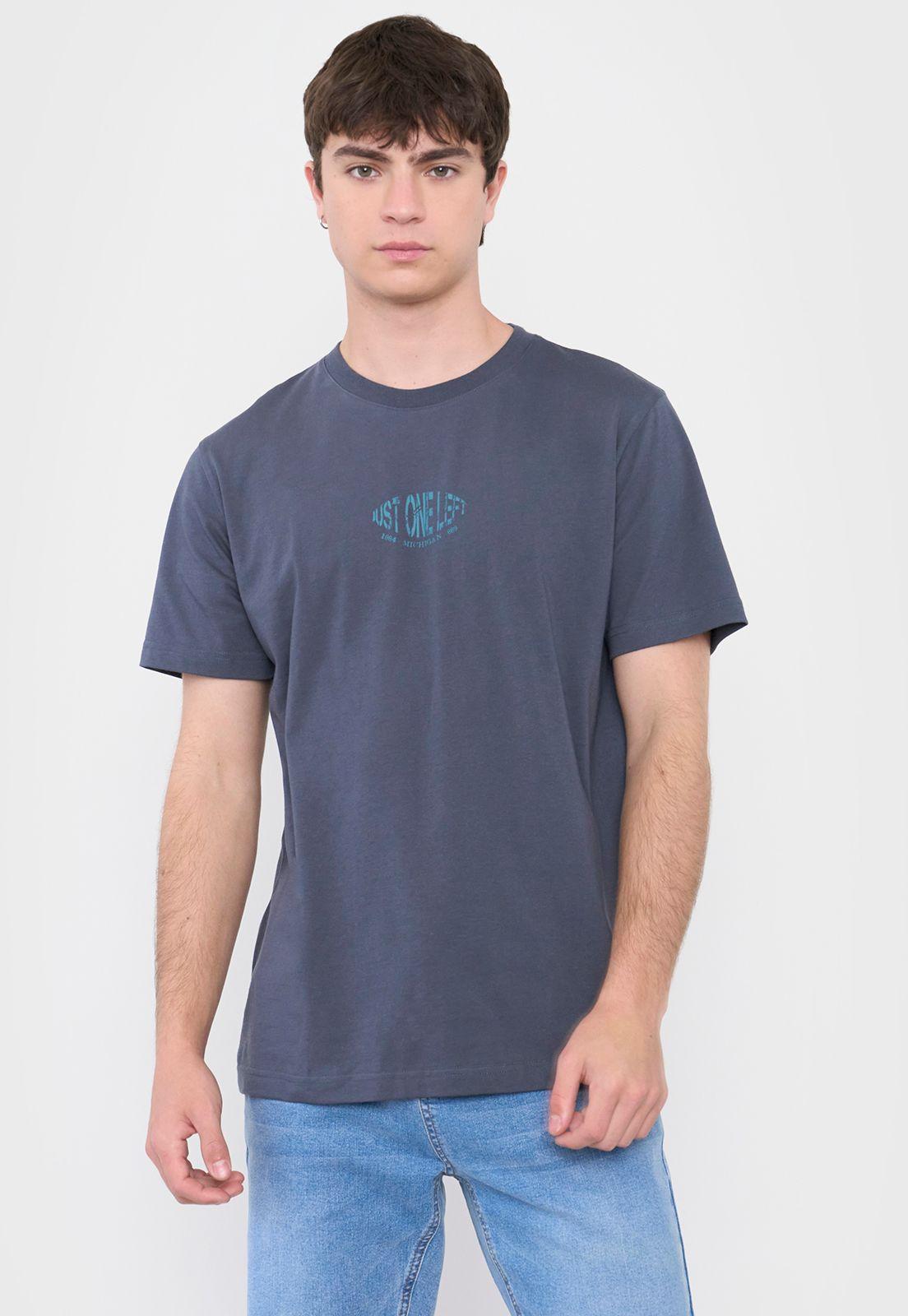 Polera Hombre Fun Texto Azul Corona-0