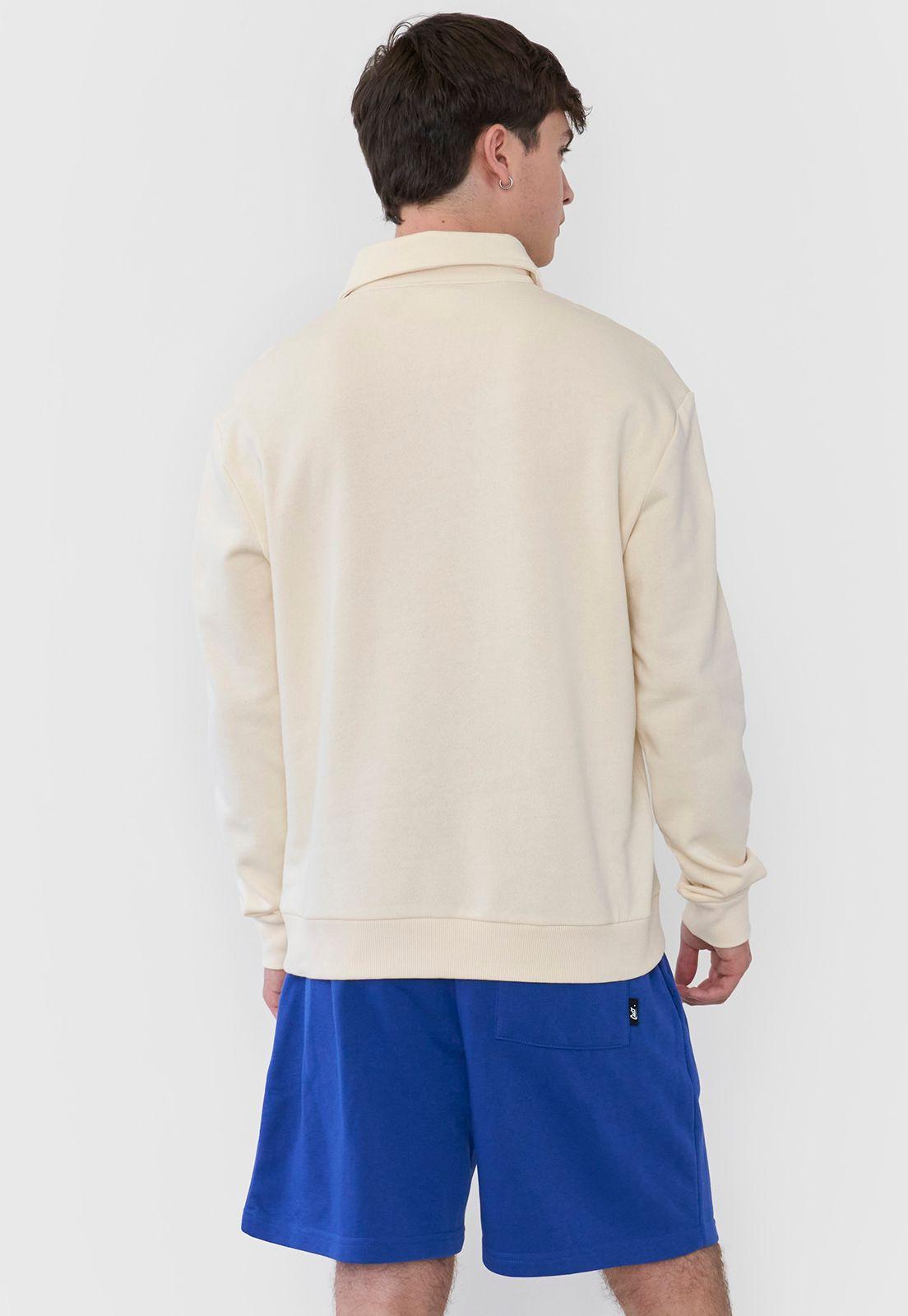 Polerón Hombre Cuello Camisero College Blanco Corona-1