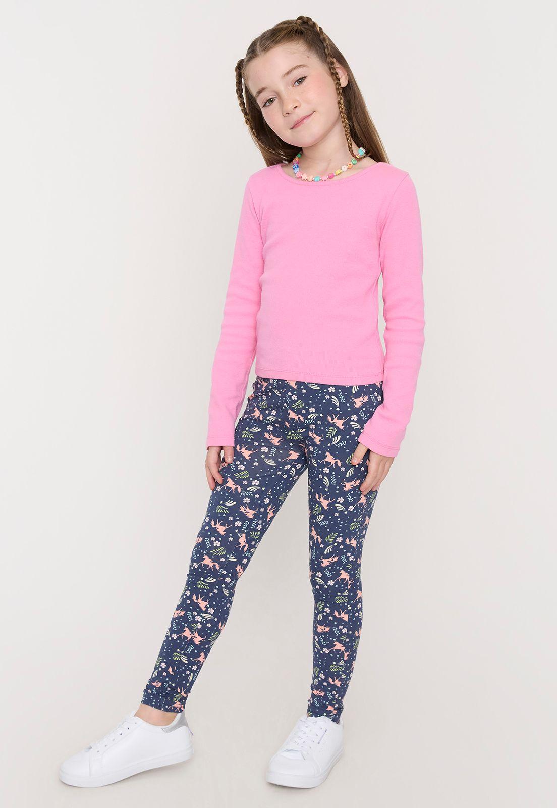 Calza Niña Kids Fullprint Negro Corona-3