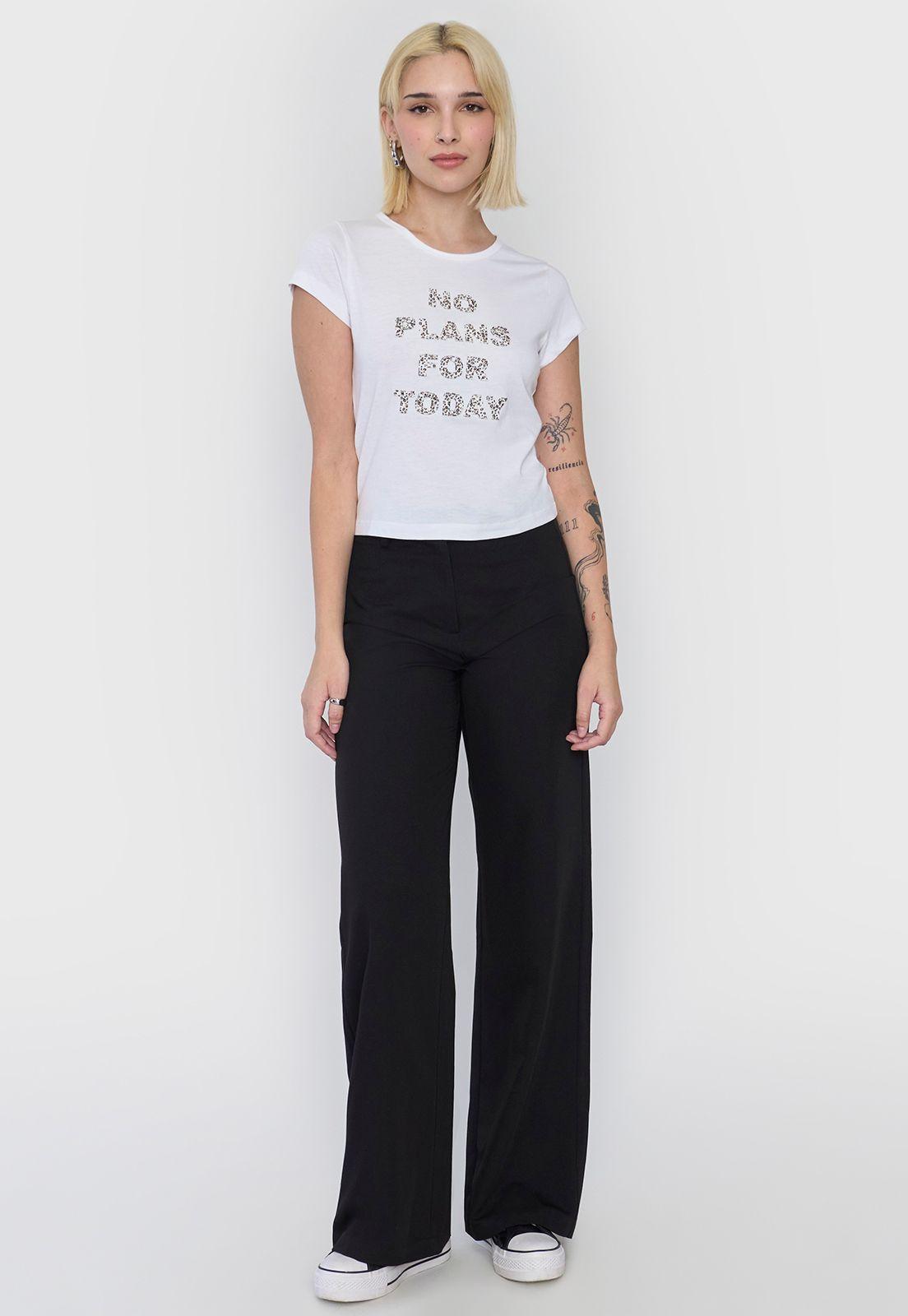 Polera Mujer Manga Corta Lettering Ecru Corona-3