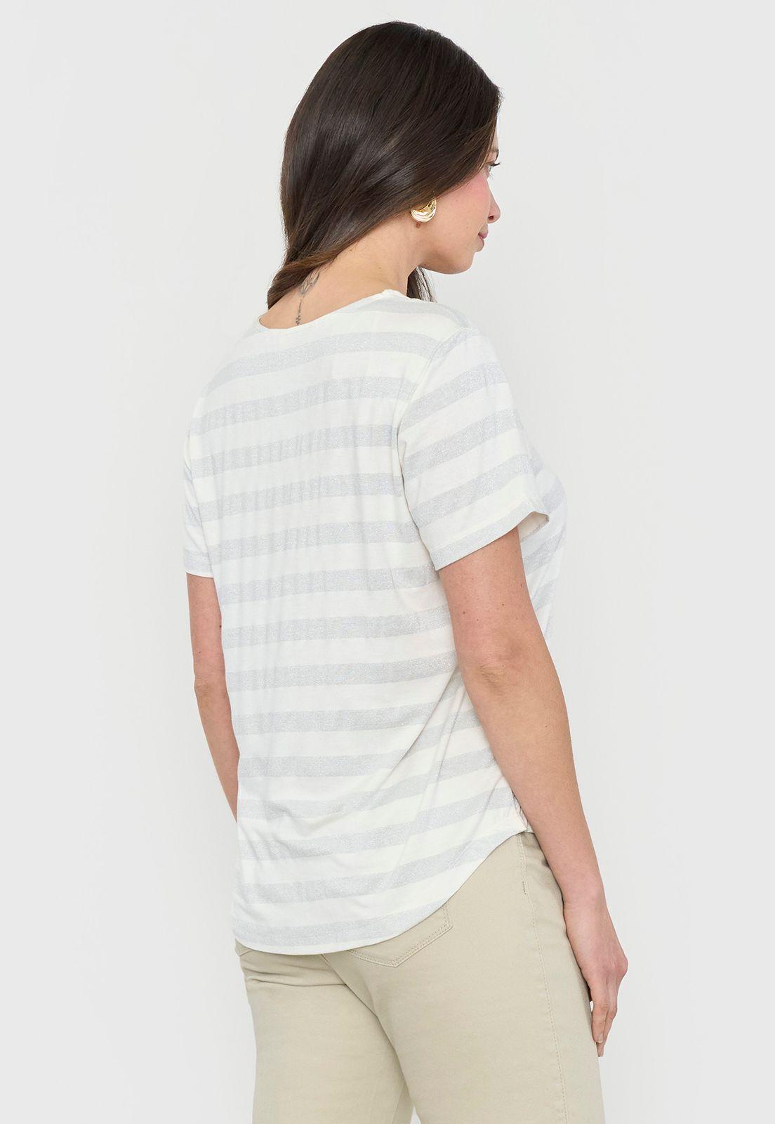 Polera Mujer Lineas Lurex Plateado Lineas Corona-1