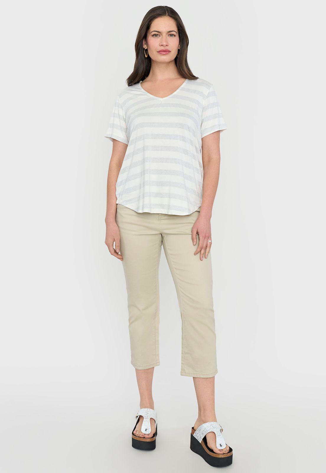 Polera Mujer Lineas Lurex Plateado Lineas Corona-3