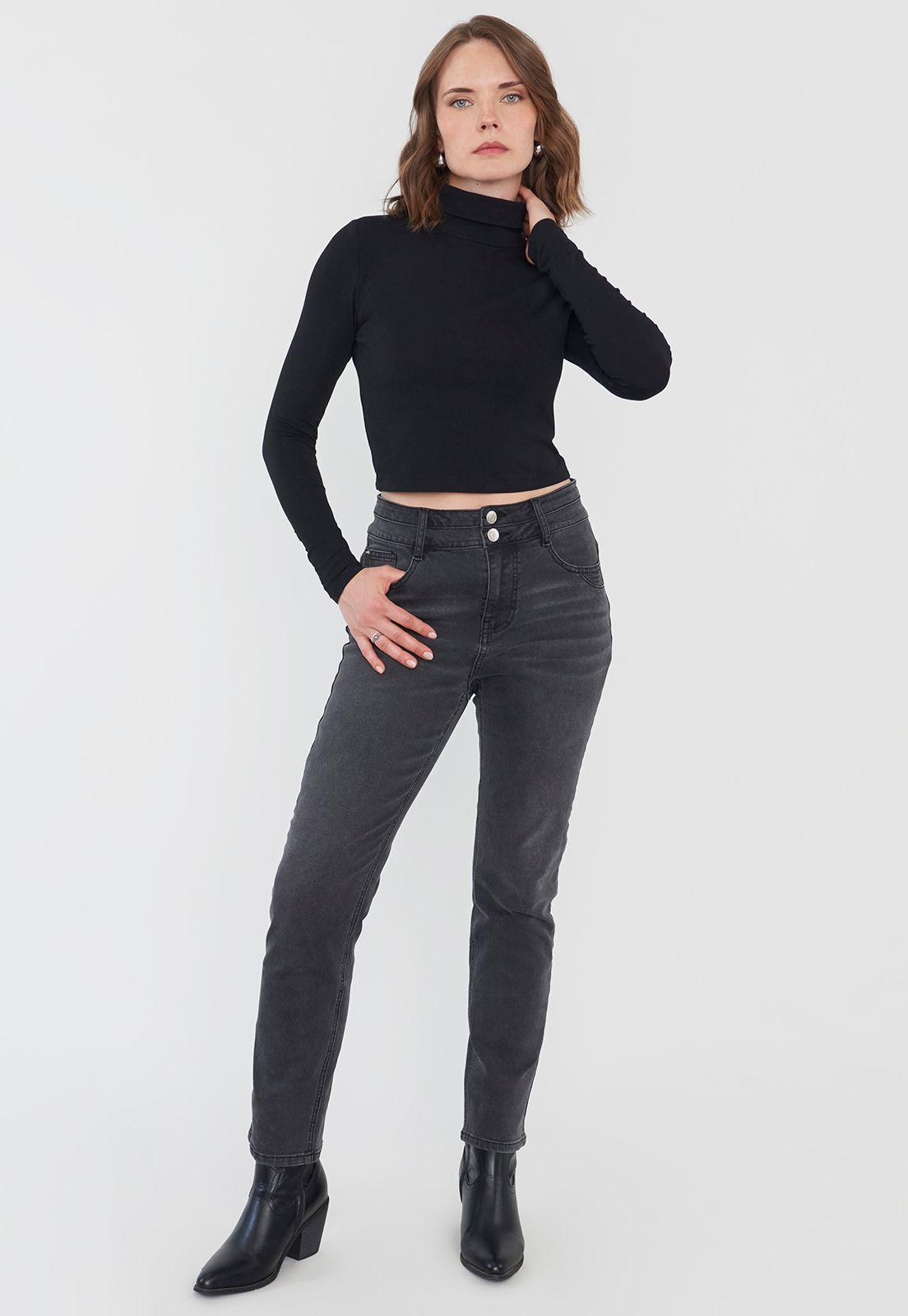 Polera Mujer Cuello Tortuga Manga Larga Negro Corona-3