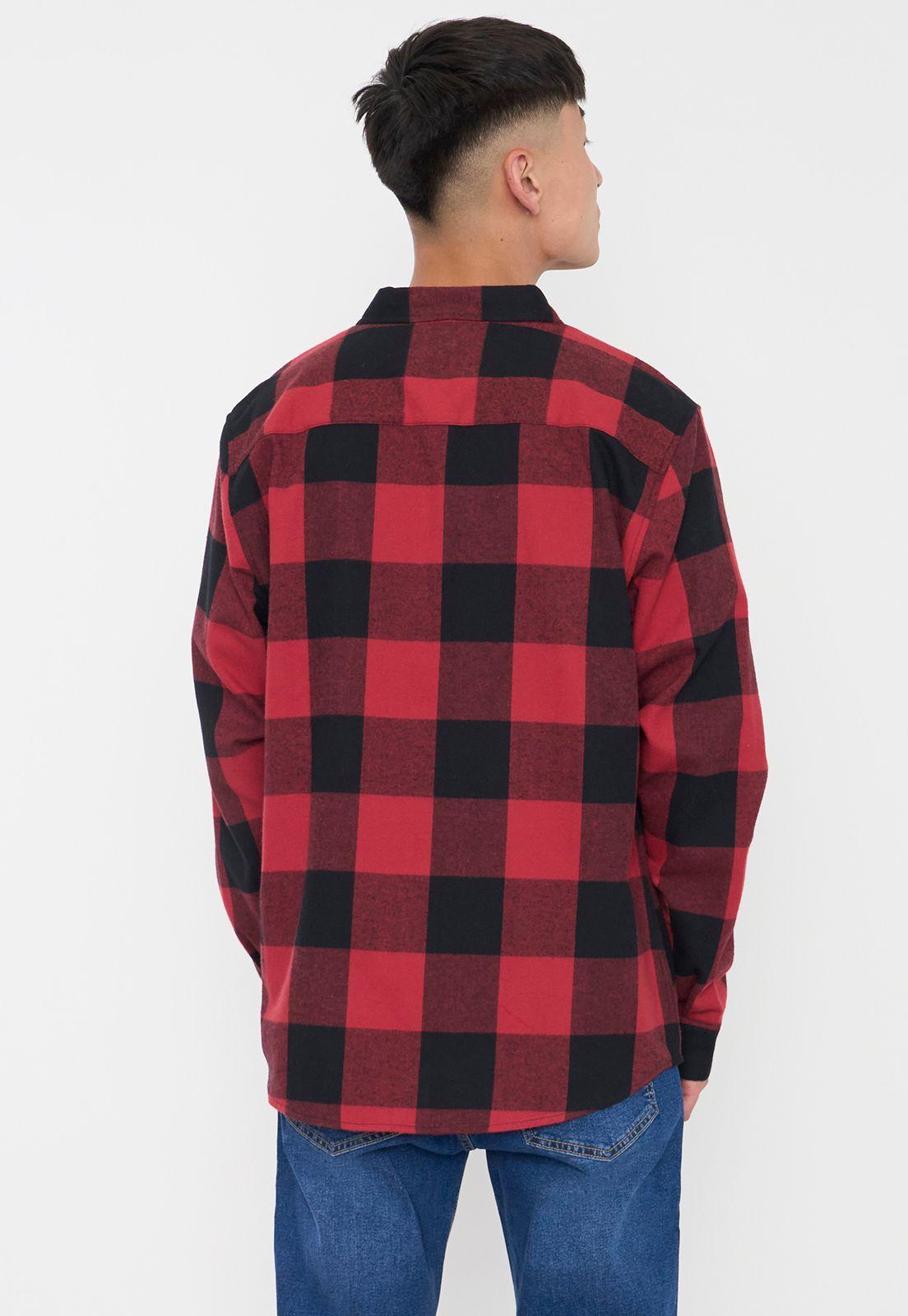 Camisa Hombre Cuadros Color Rojo Corona-1