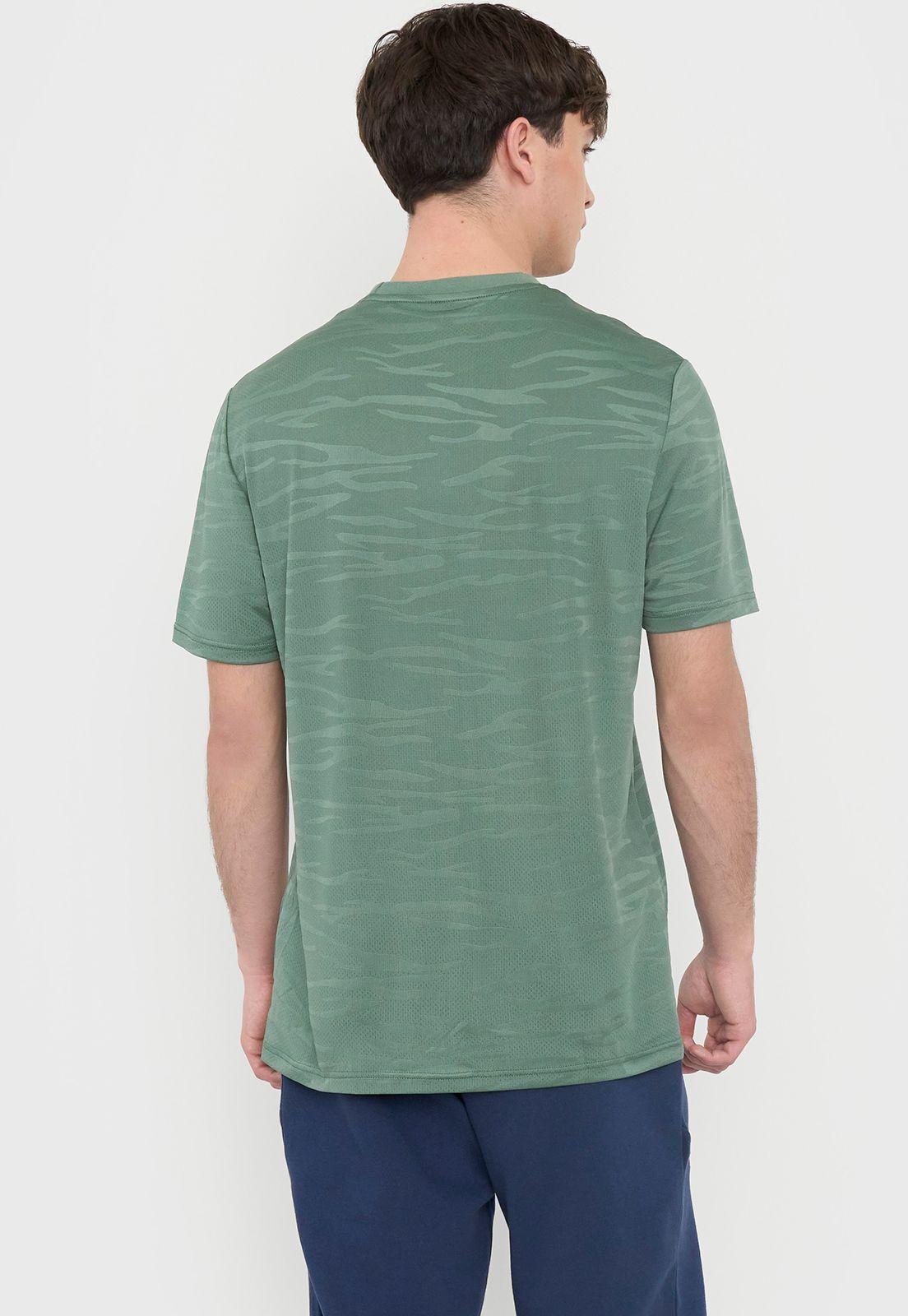 Polera Hombre Deportiva Texturizada Verde Corona-1