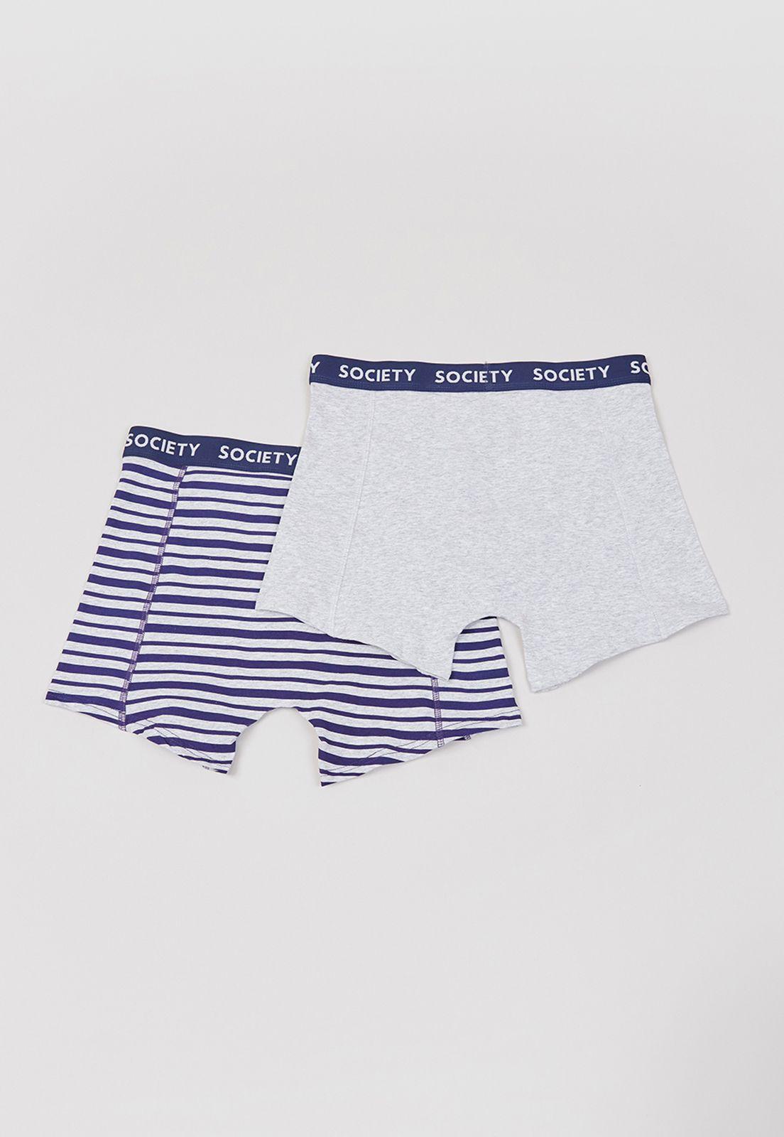 Bóxer Hombre Bipack Líneas Mix Gris/Navy Corona-1