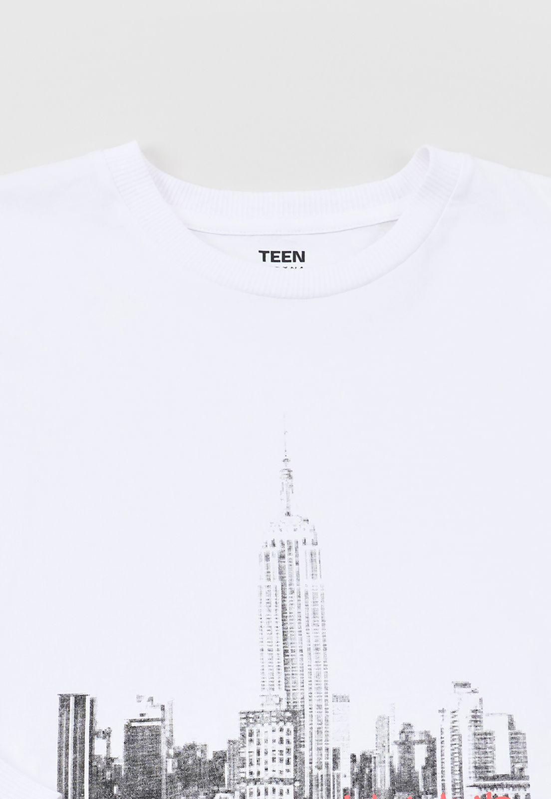 Polera Niño Teen M/L Focal Blanco Corona-2