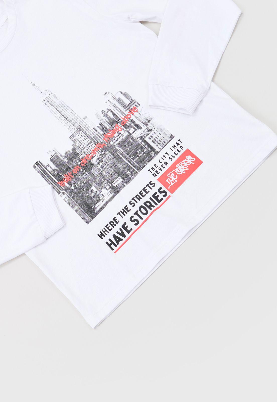 Polera Niño Teen M/L Focal Blanco Corona-3
