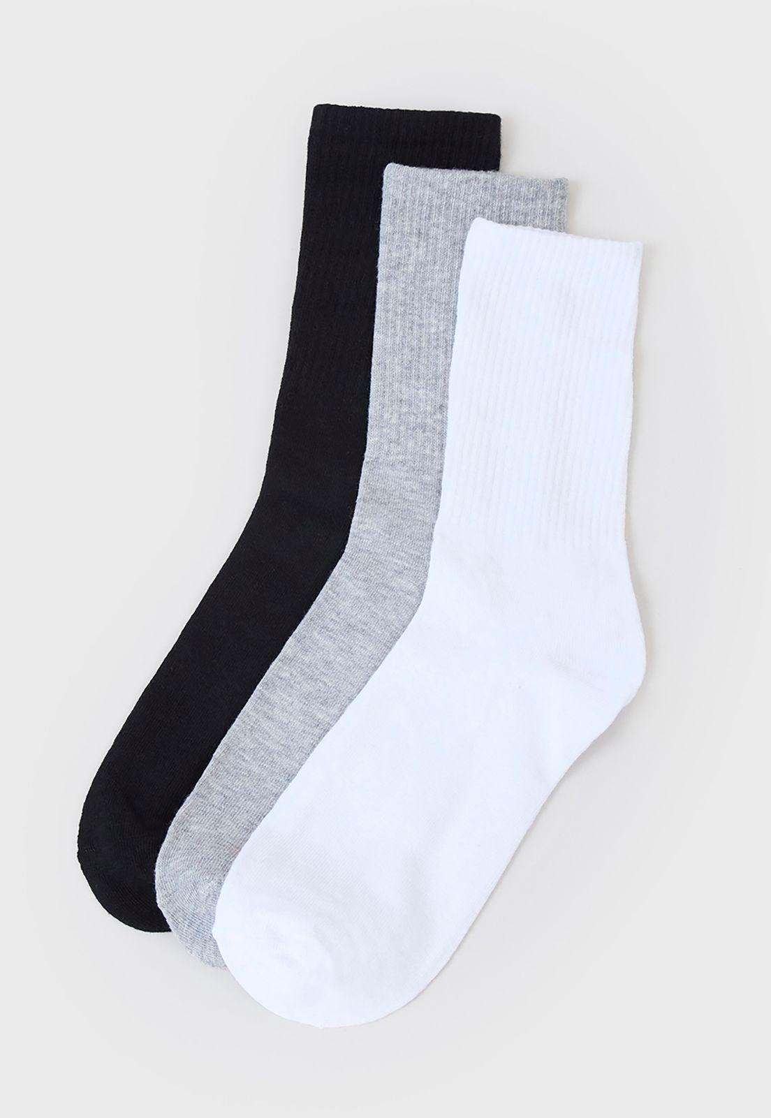 Calcetines Hombre Tripack Largo Mix Liso Corona-0