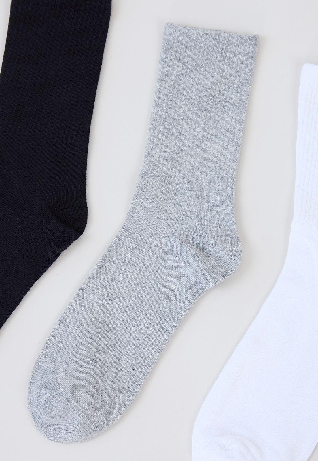 Calcetines Hombre Tripack Largo Mix Liso Corona-3