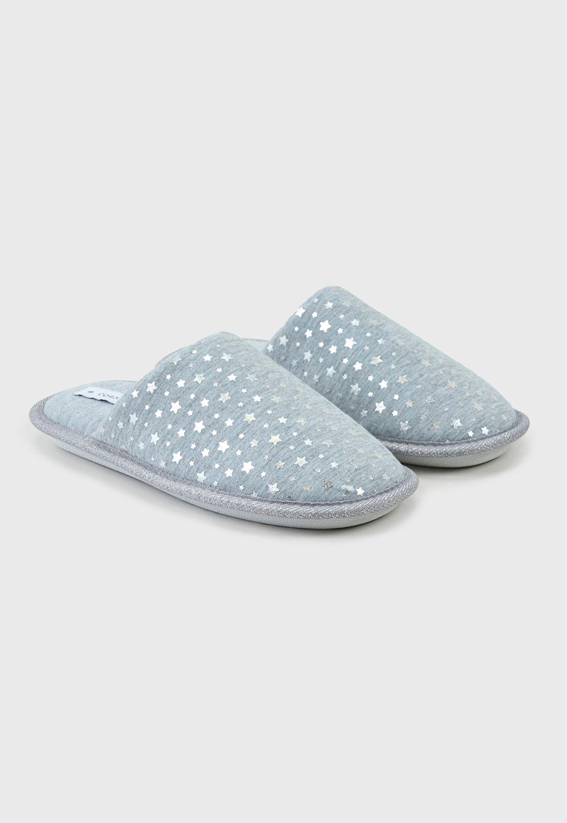 Pantuflas Mujer Print Estrellas Gris Corona-0