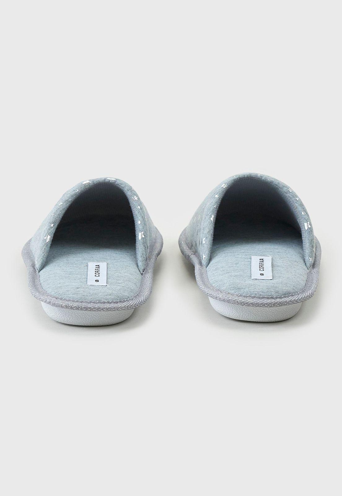 Pantuflas Mujer Print Estrellas Gris Corona-3