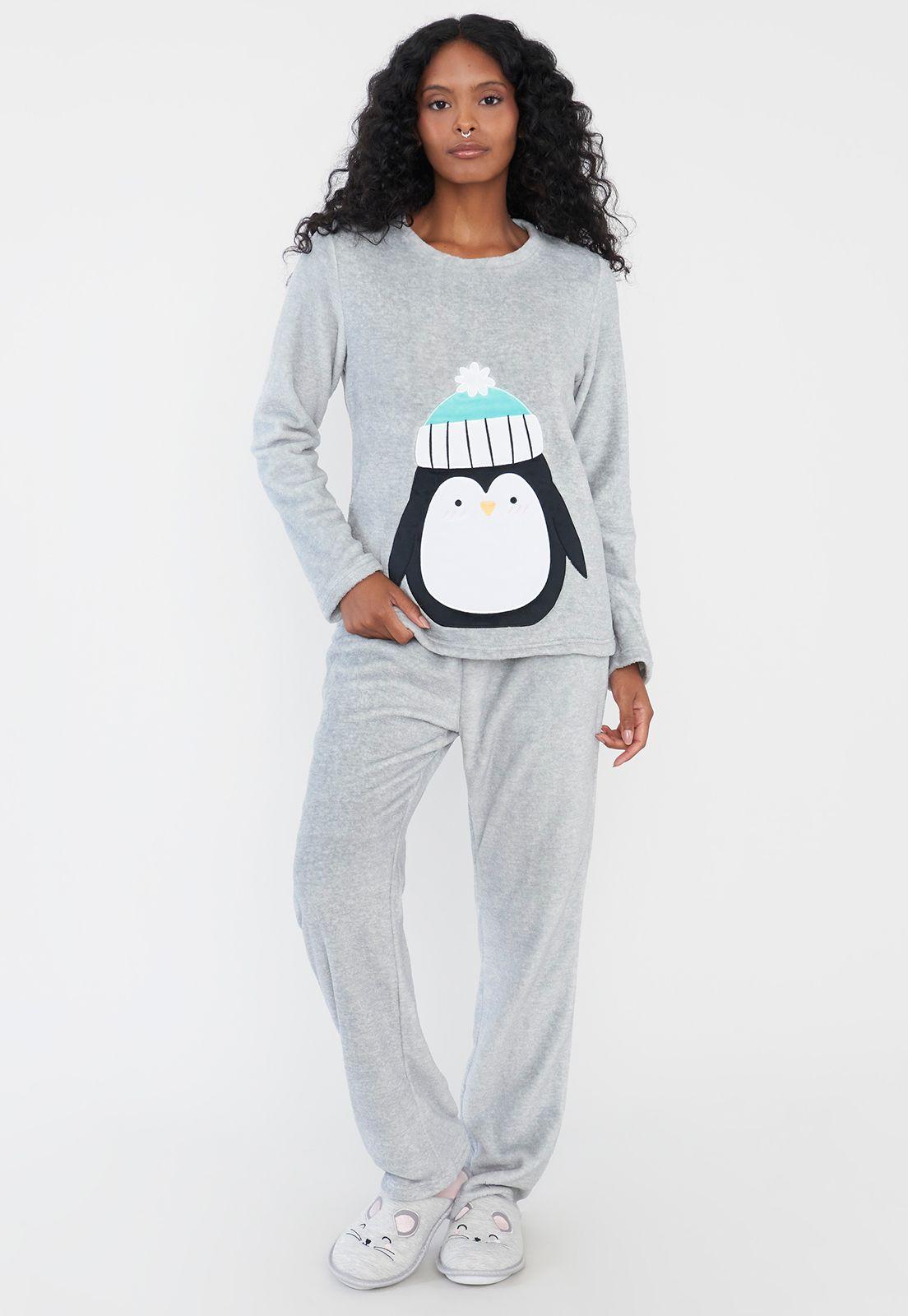 Pijama Mujer Coral Print Gris Corona-0