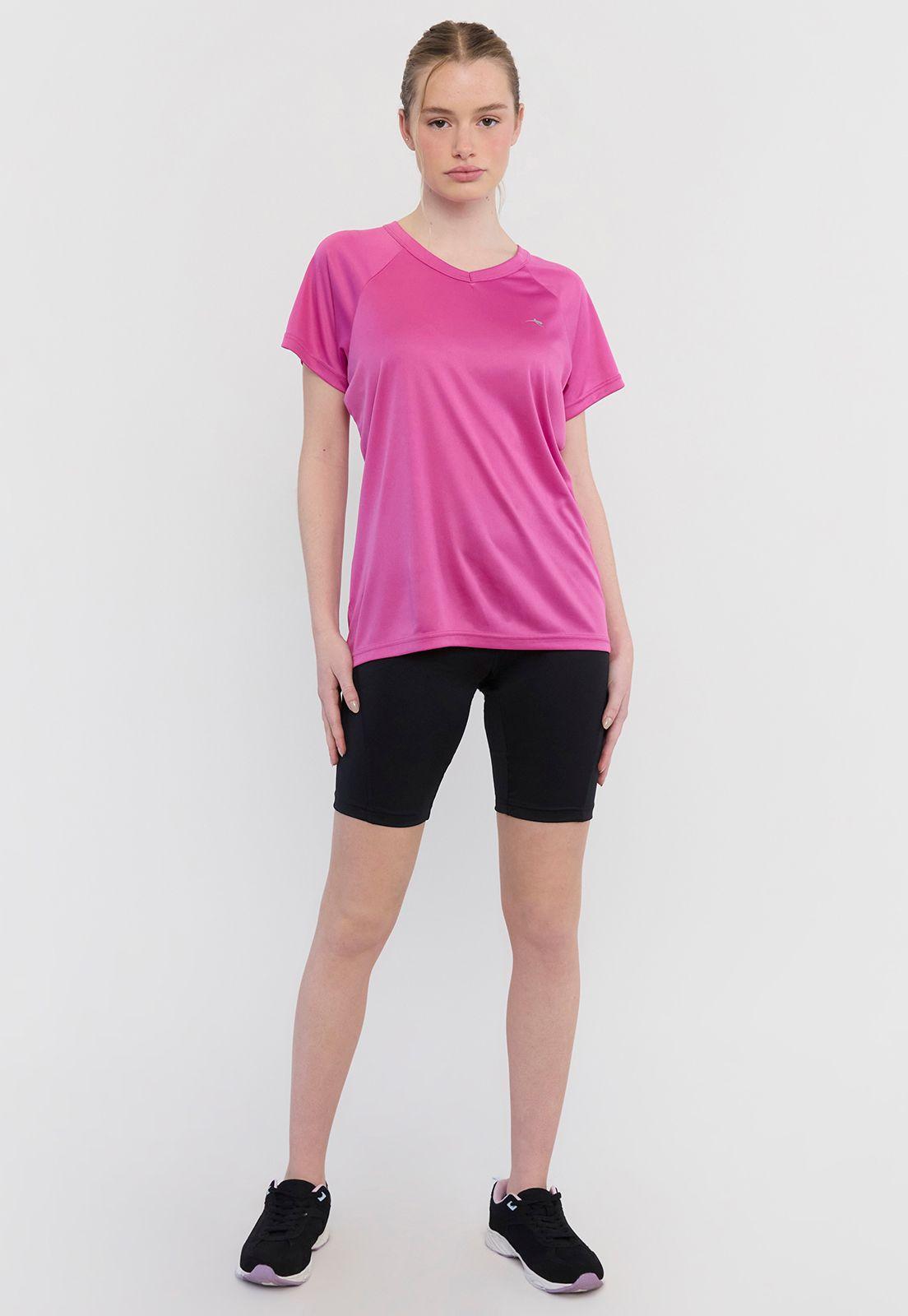 Polera Mujer Deportiva Morado V-Neck Corona-3