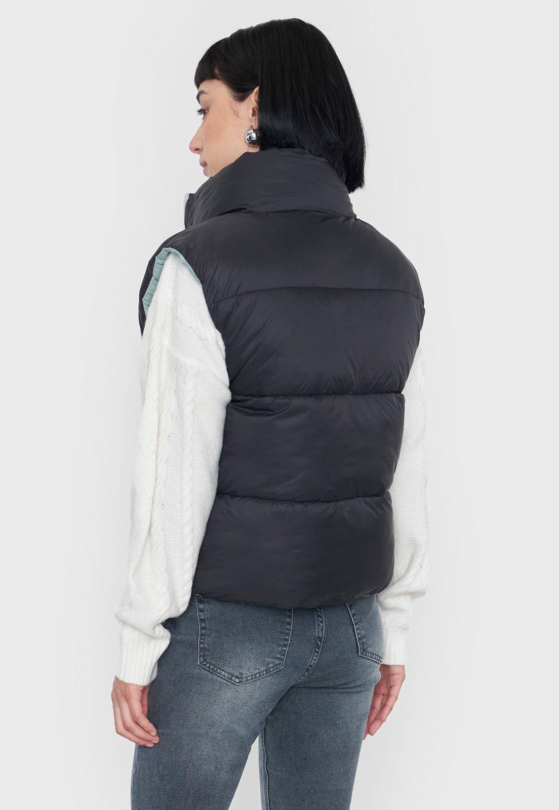 Parka Mujer Sin Mangas Reversible Negro/Verde Corona-2