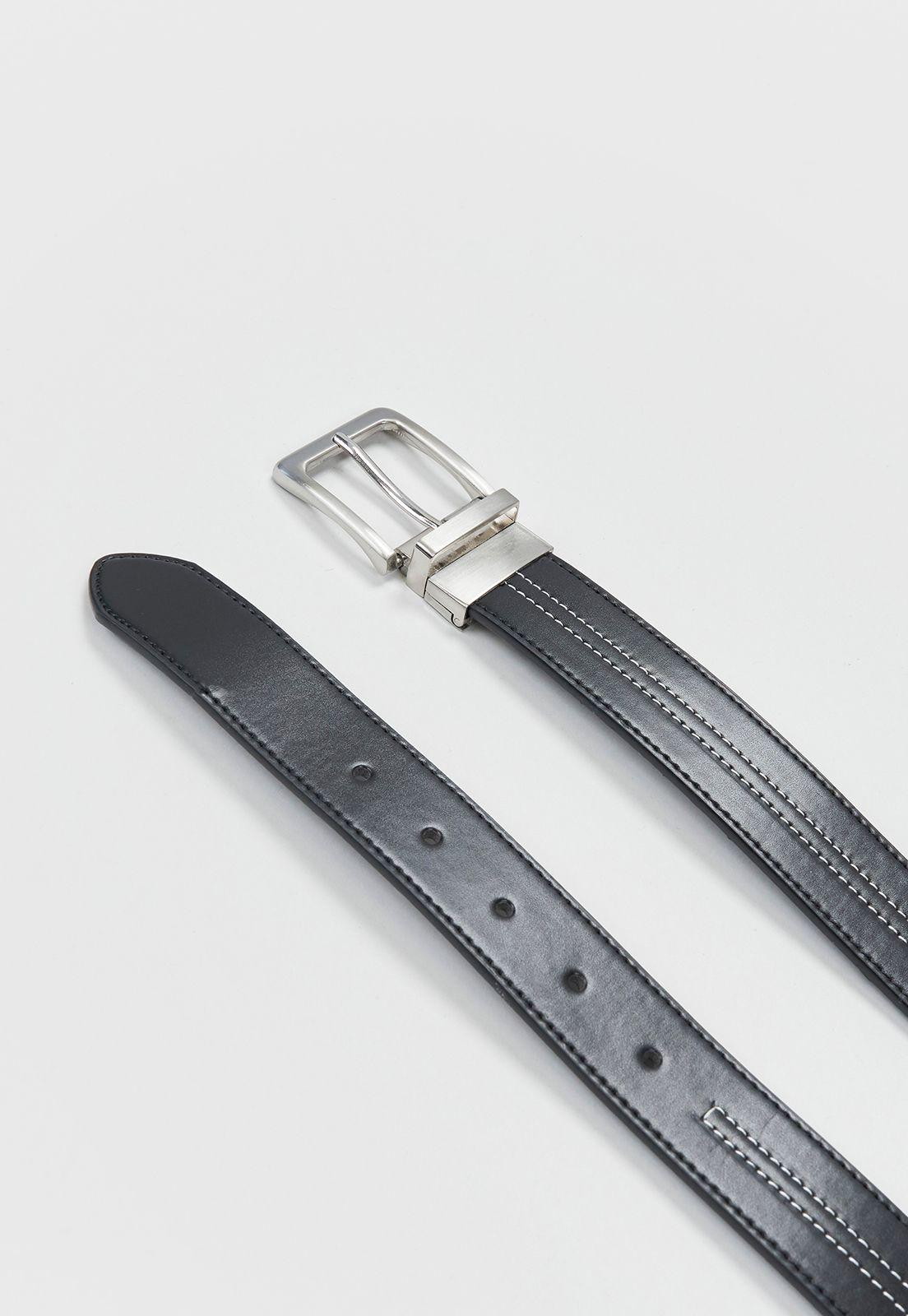 Cinturón Hombre Hebilla Reversible Negro Corona-3