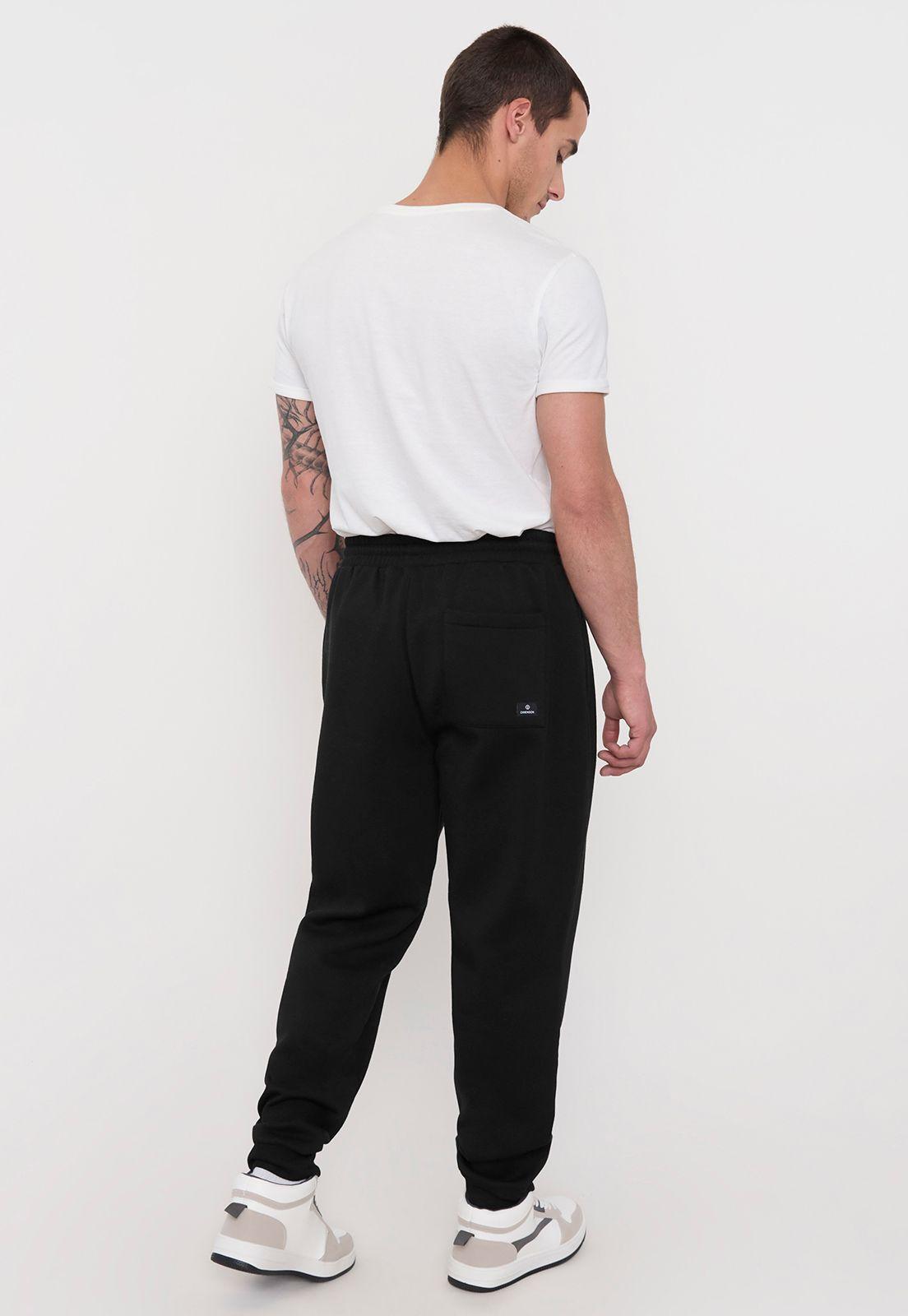 Buzo Hombre Jogger Negro Liso Corona-2