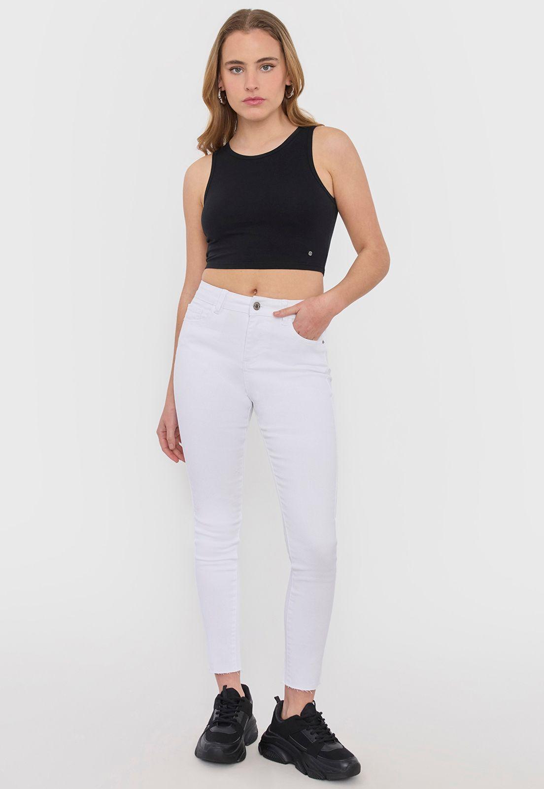 Jeans Mujer Color Skinny Blanco Corona-0