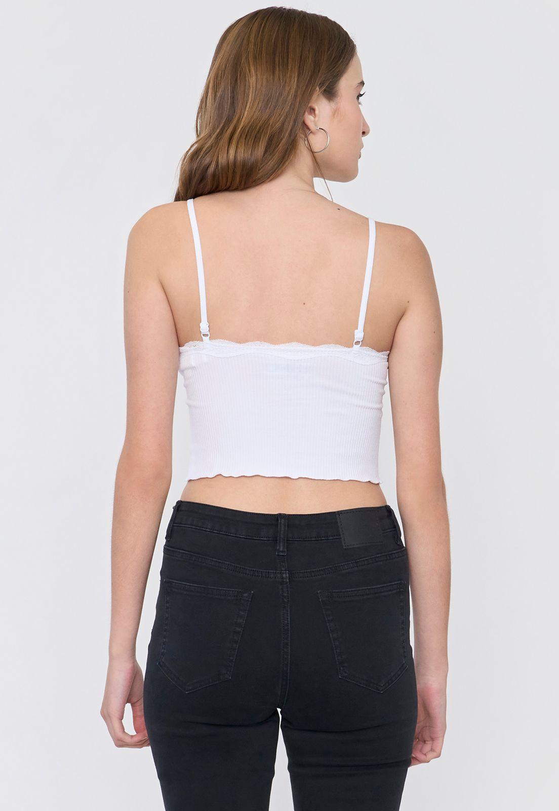 Peto Mujer Seamless Encaje Ecru Corona-1