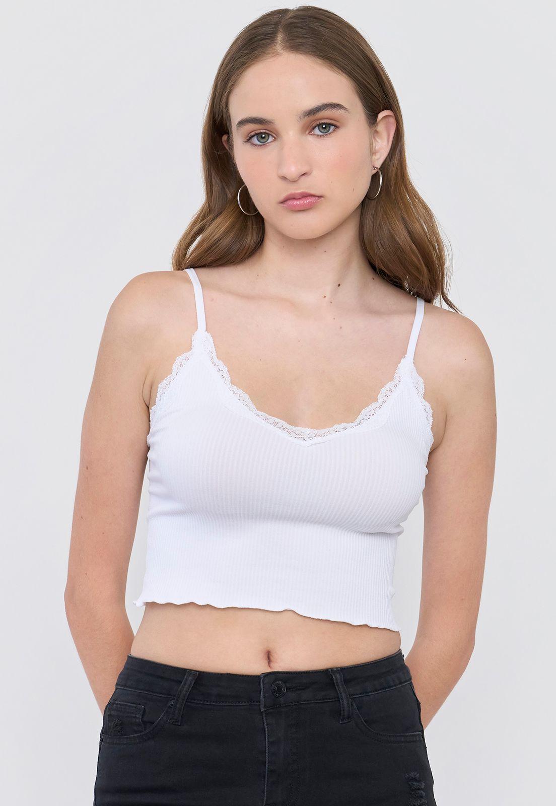 Peto Mujer Seamless Encaje Ecru Corona-2