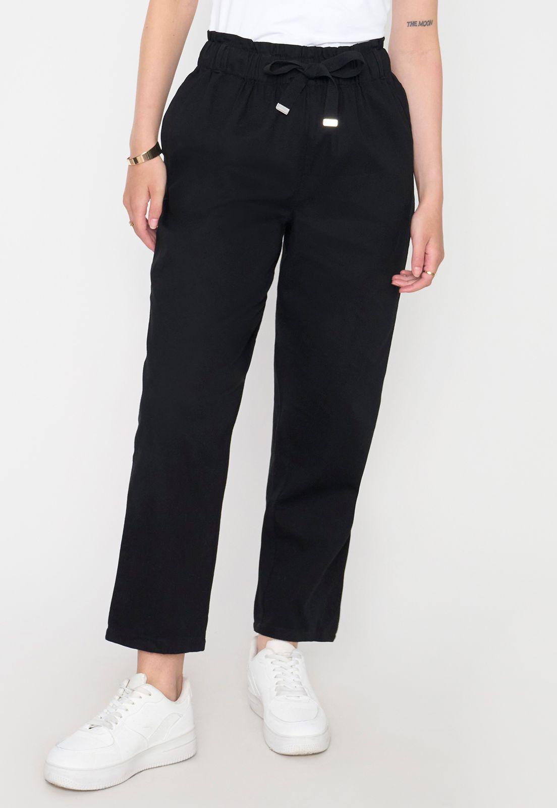 Pantalón Mujer Color Negro Jogger Corona-1