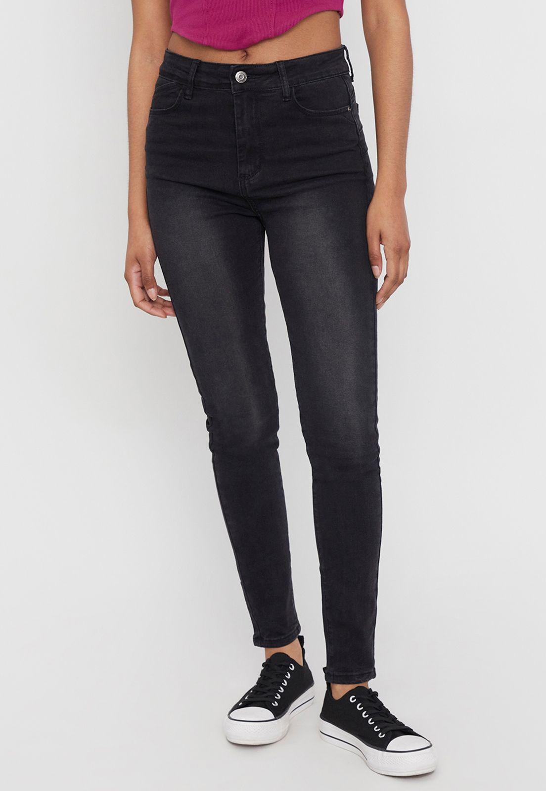 Jeans Skinny Básico Push Up Negro - Mujer Corona-0