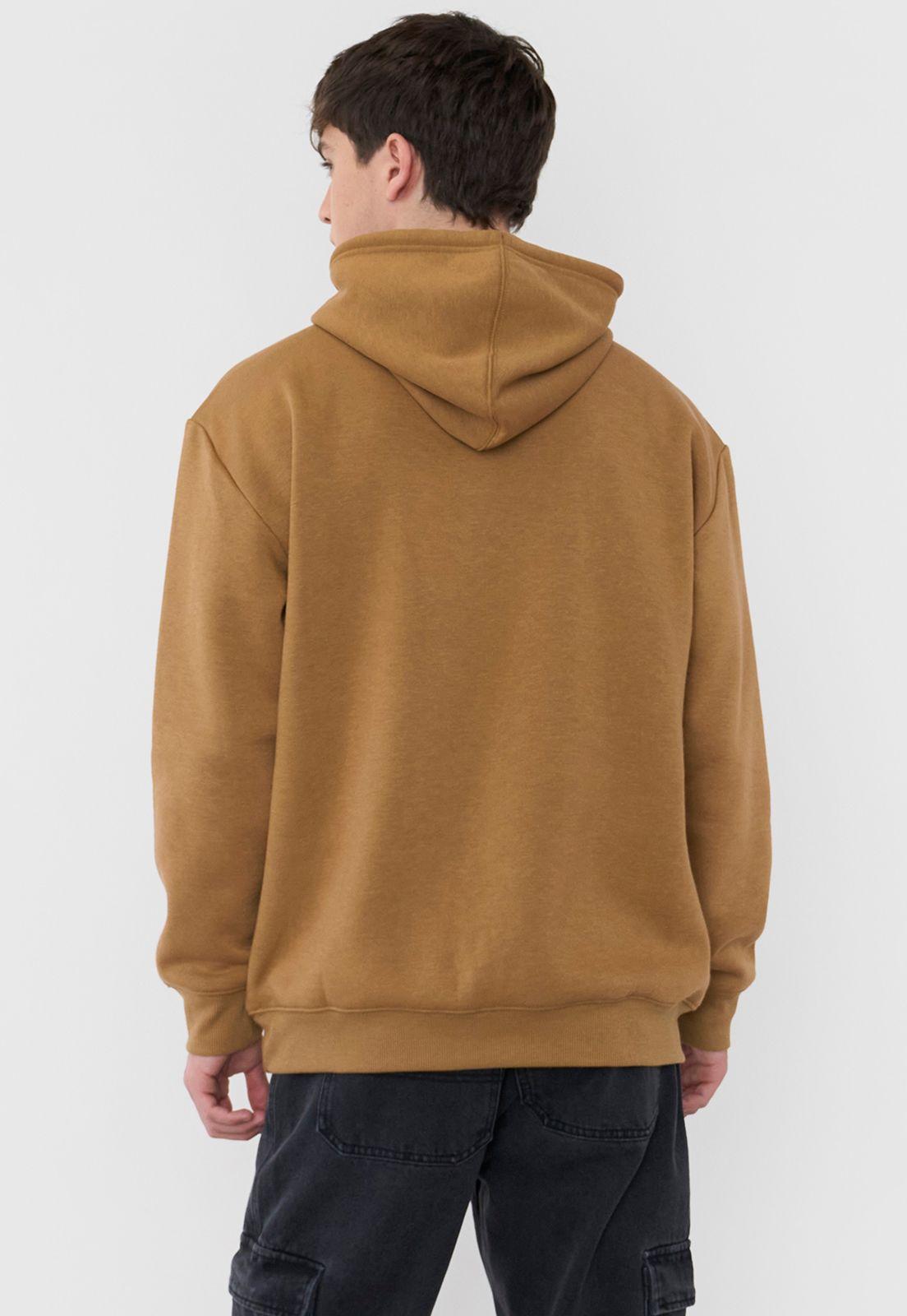 Polerón Hombre Canguro Liso Camel Corona-1