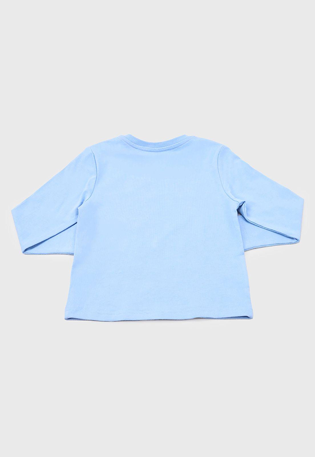 Polera Bebe Niña Manga Larga Focal Celeste Corona-1